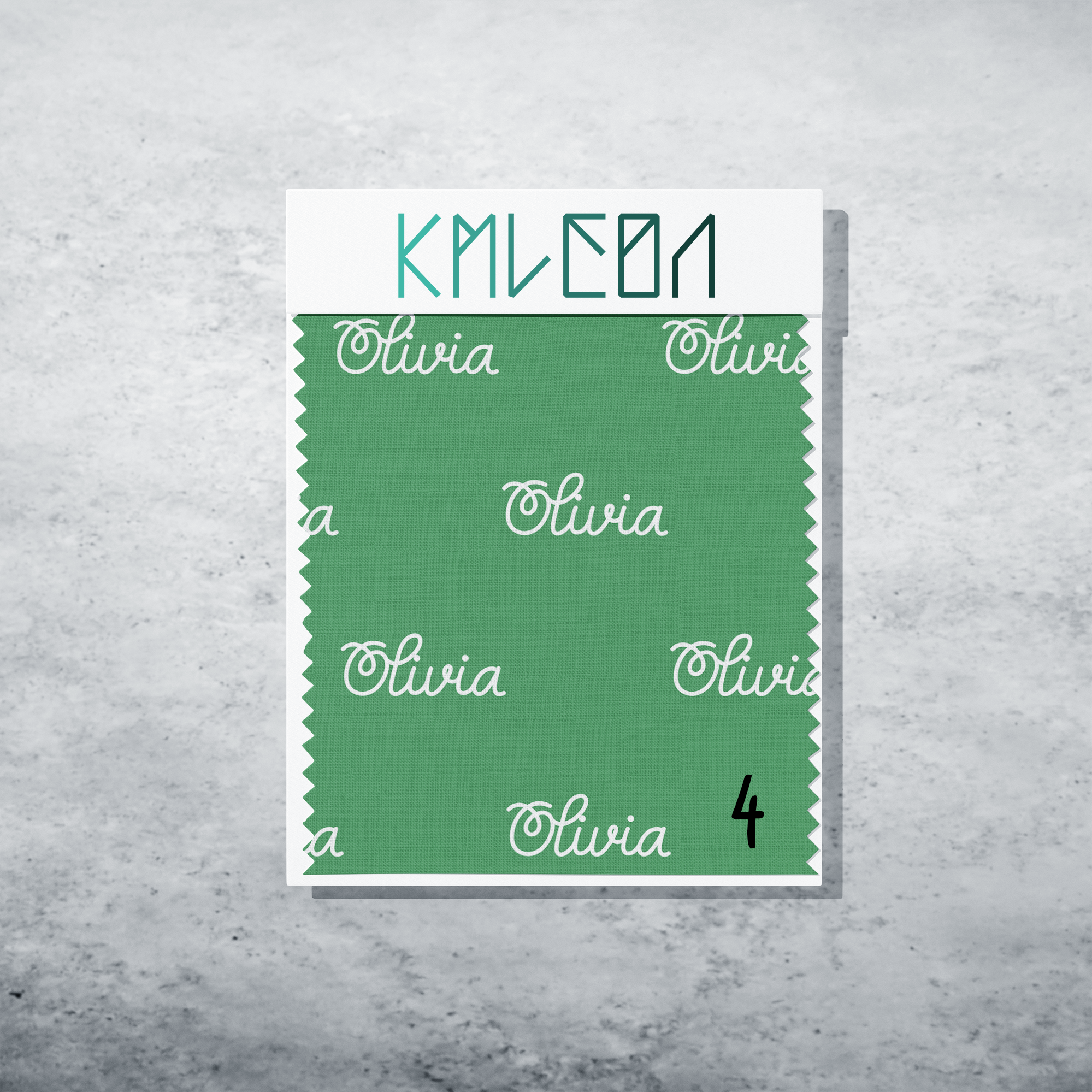 Gepersonaliseerde stof in grasgroen