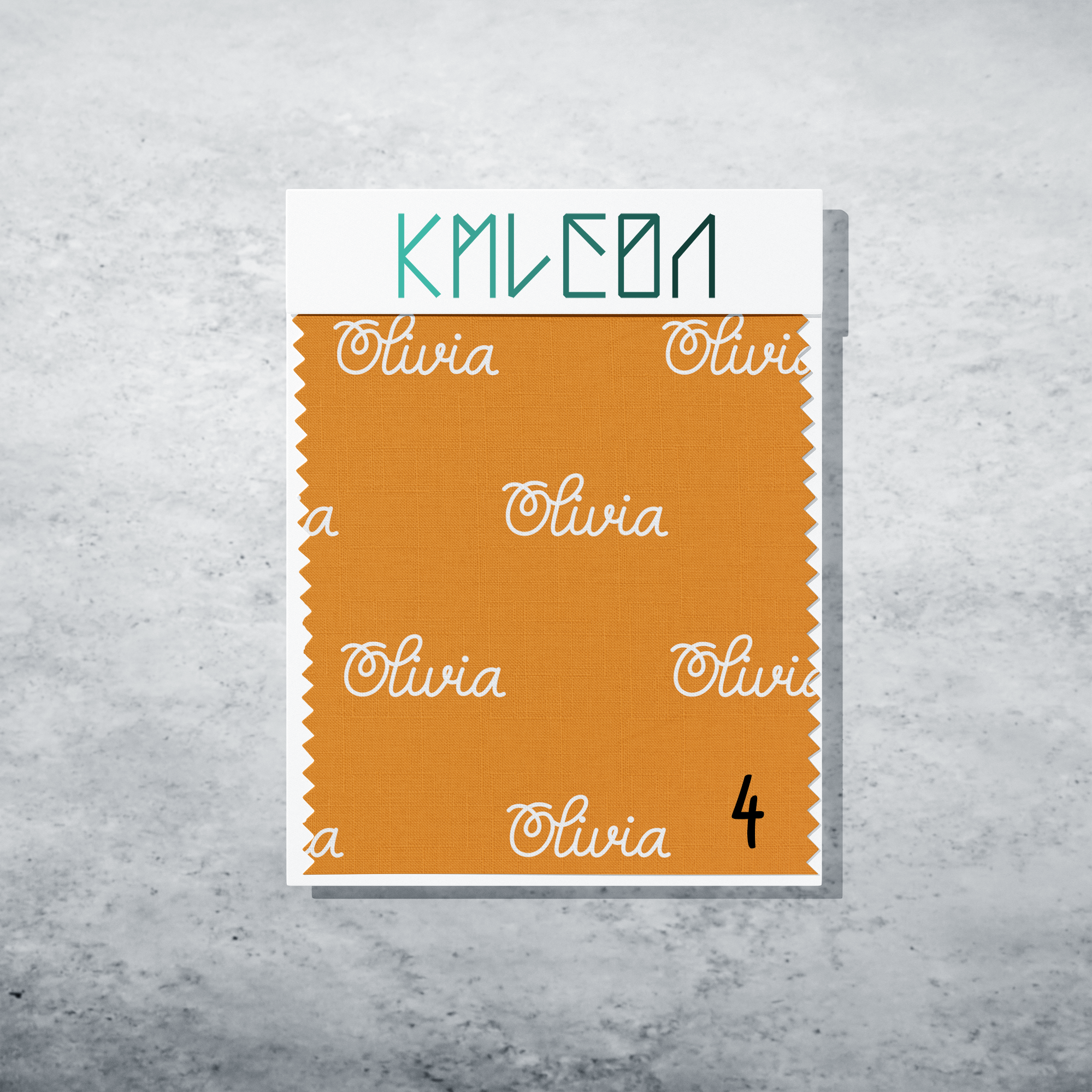 Gepersonaliseerde stof in manderijn oranje