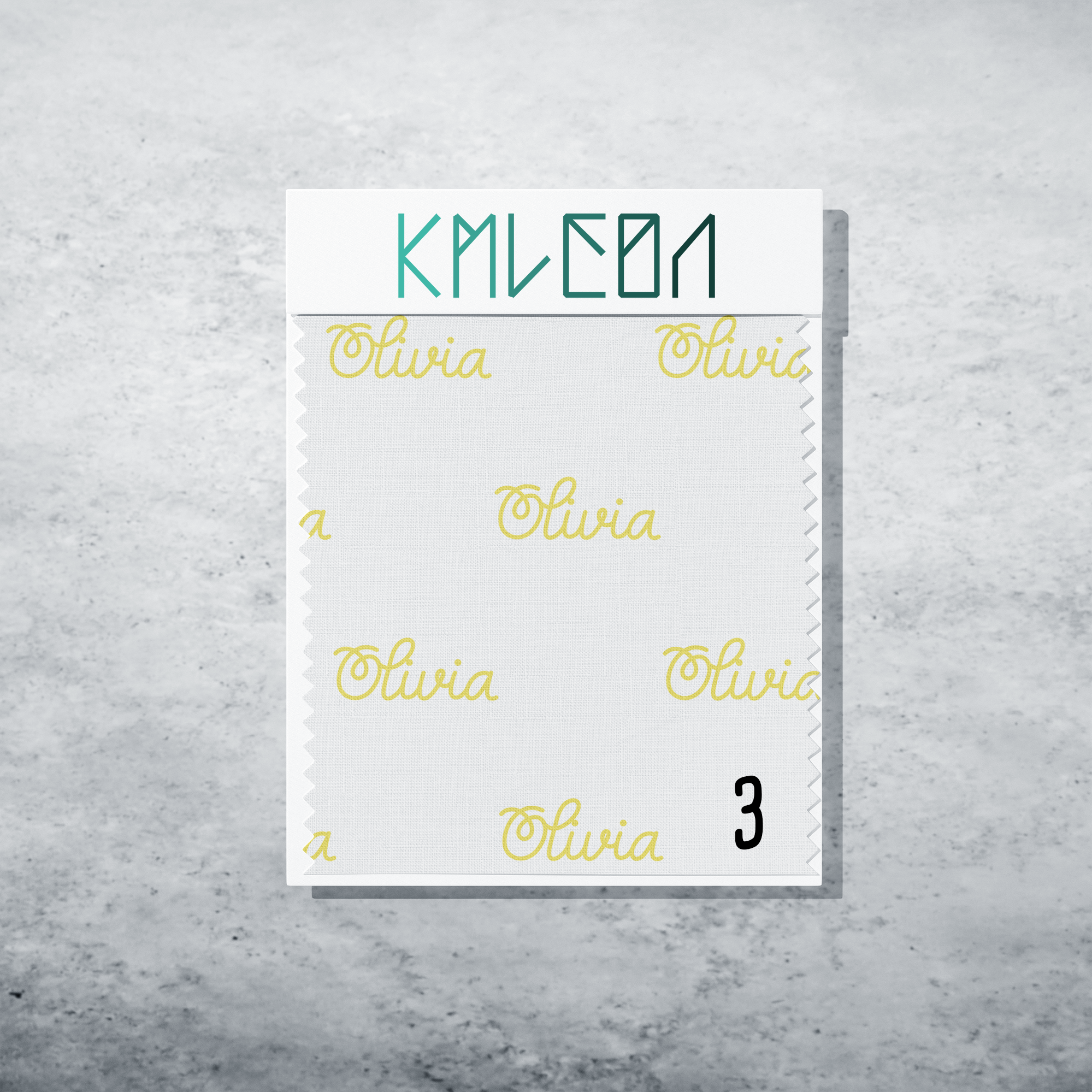 Gepersonaliseerde stof in maïsgeel