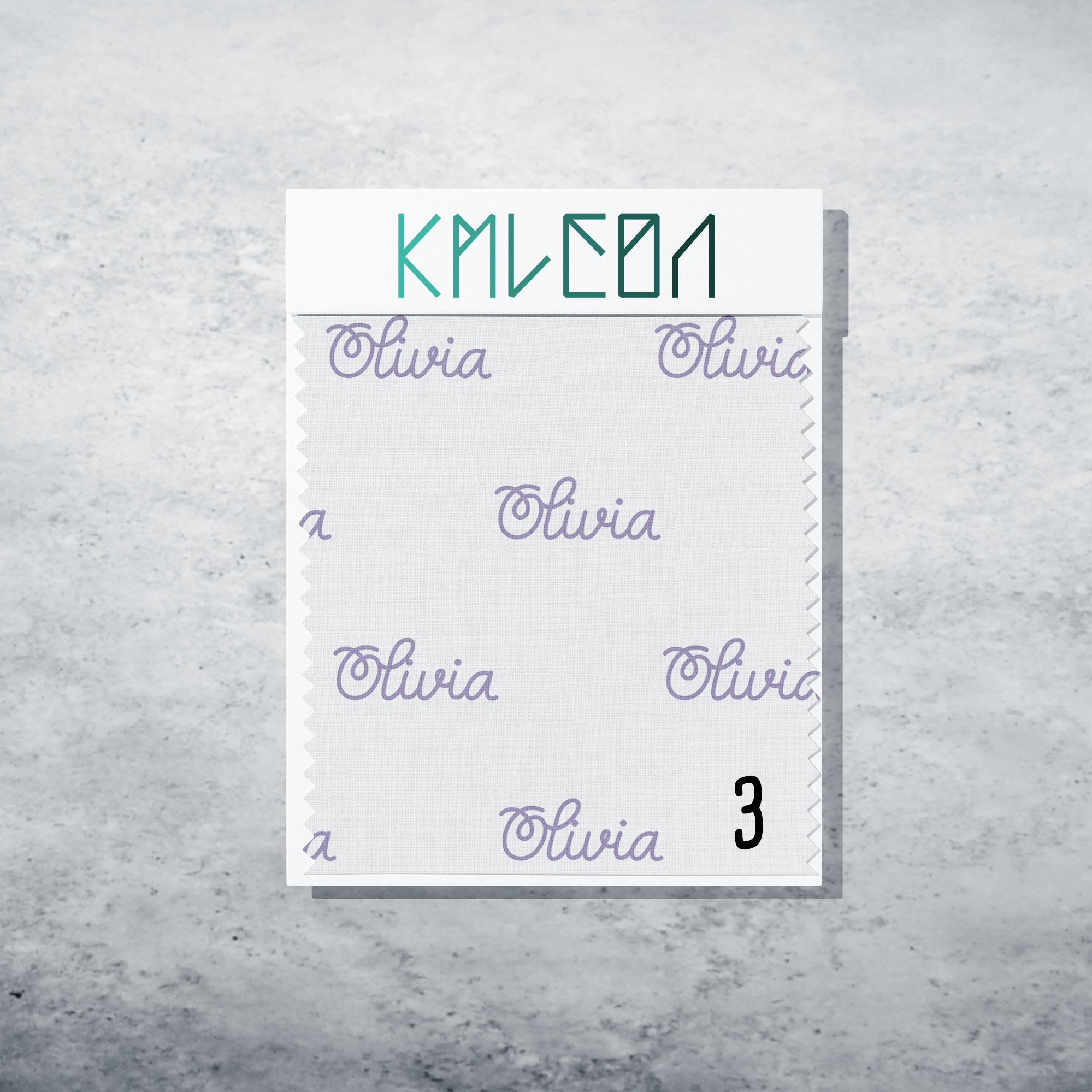 Gepersonaliseerde stof in oostzijde paars