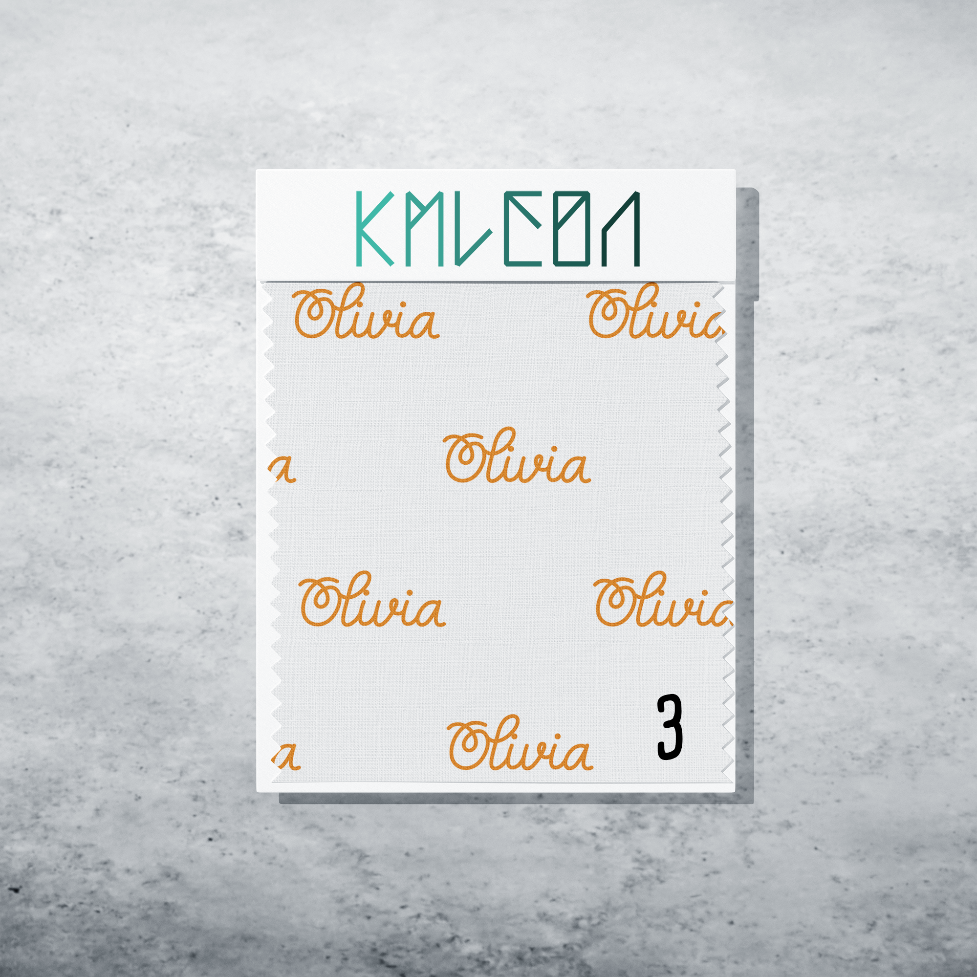 Gepersonaliseerde stof in manderijn oranje