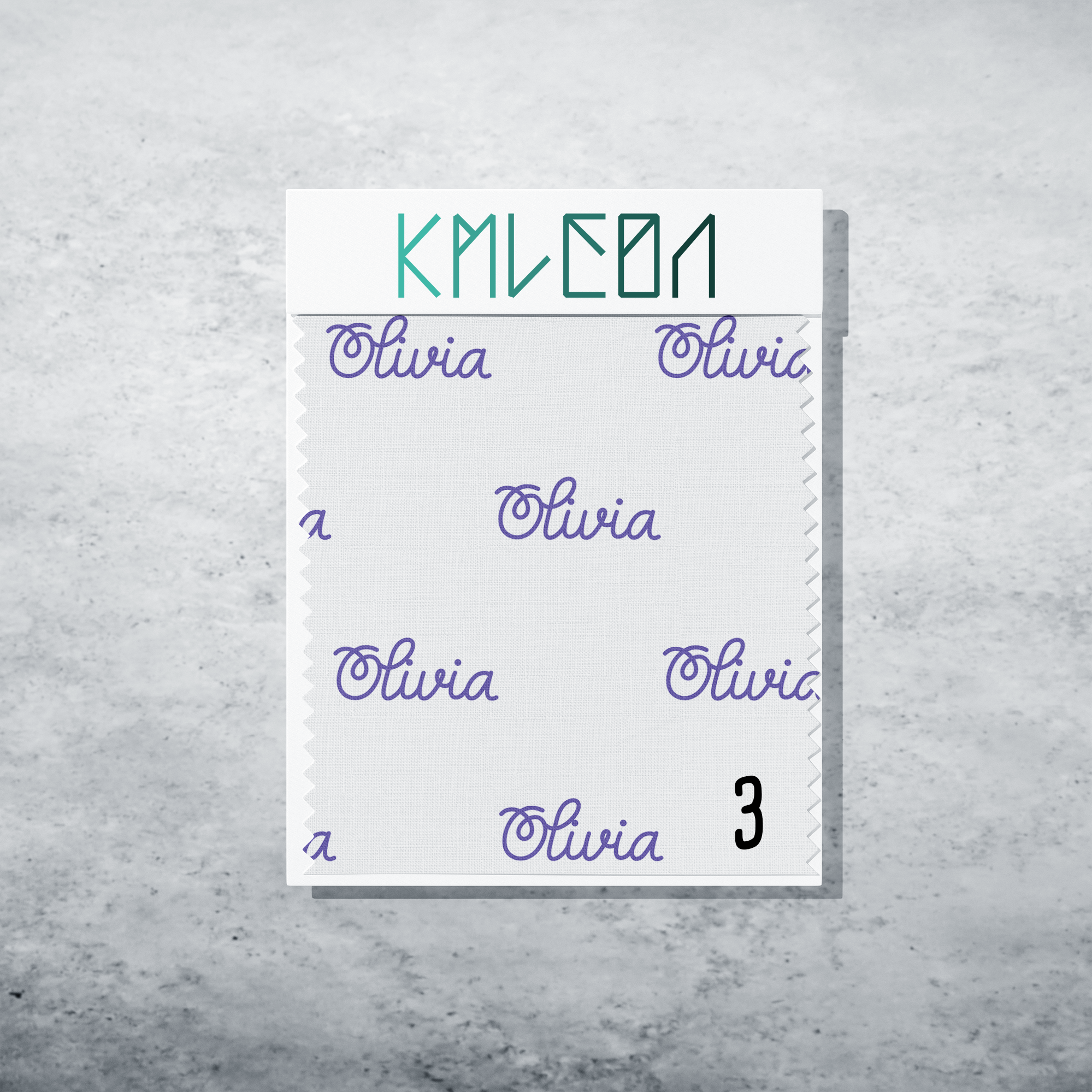 Gepersonaliseerde stof in violet paars