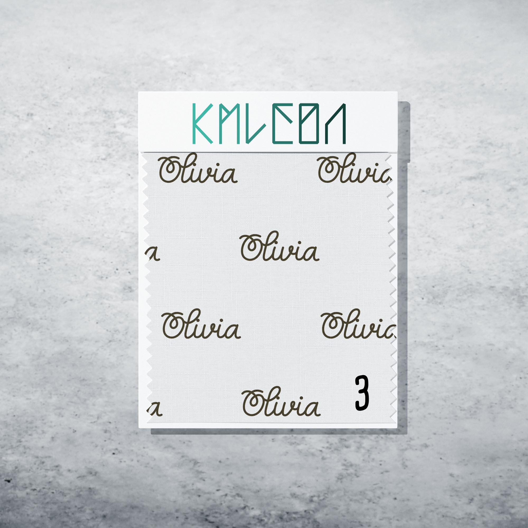 Gepersonaliseerde stof in mikado bruin