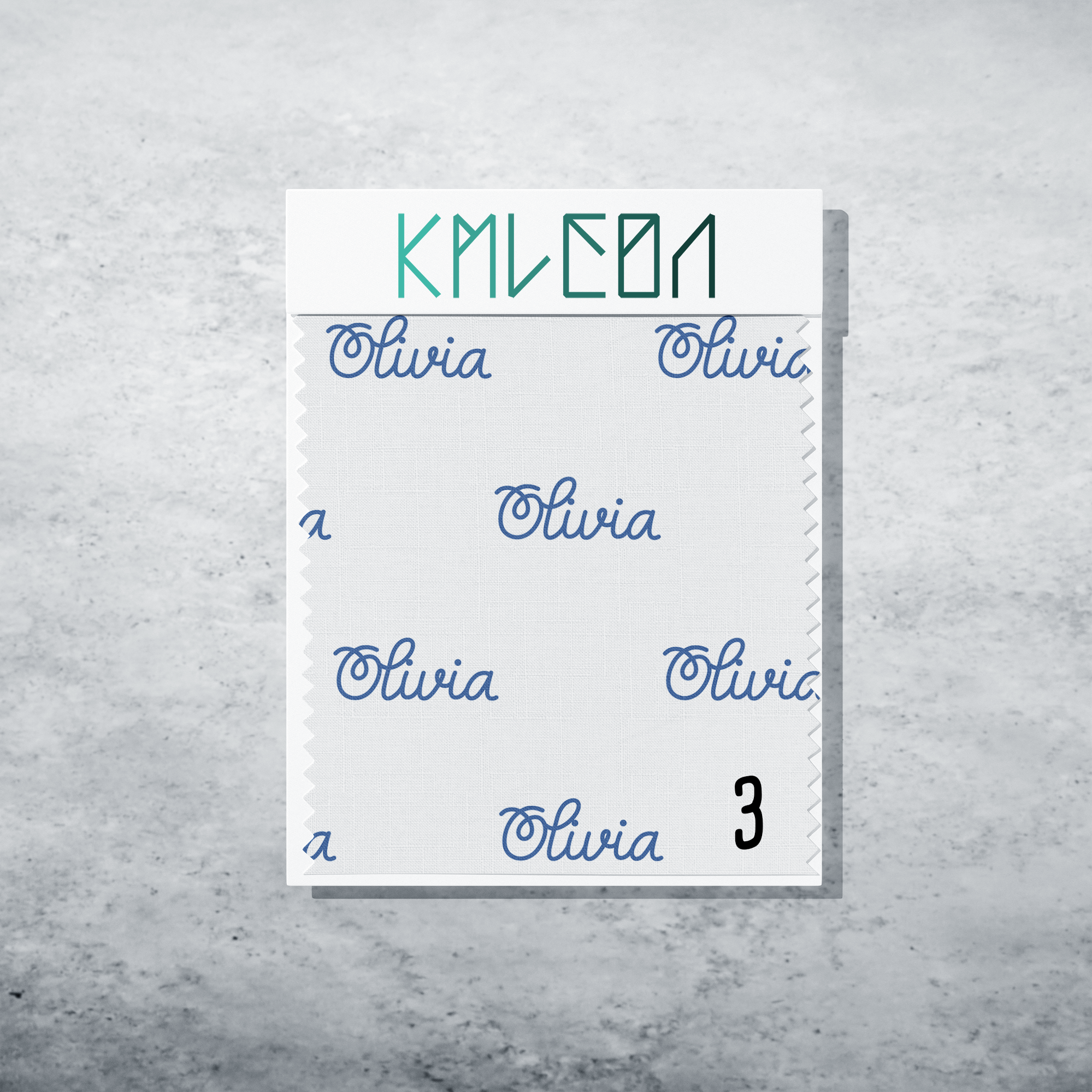 Gepersonaliseerde stof in donker denimblauw