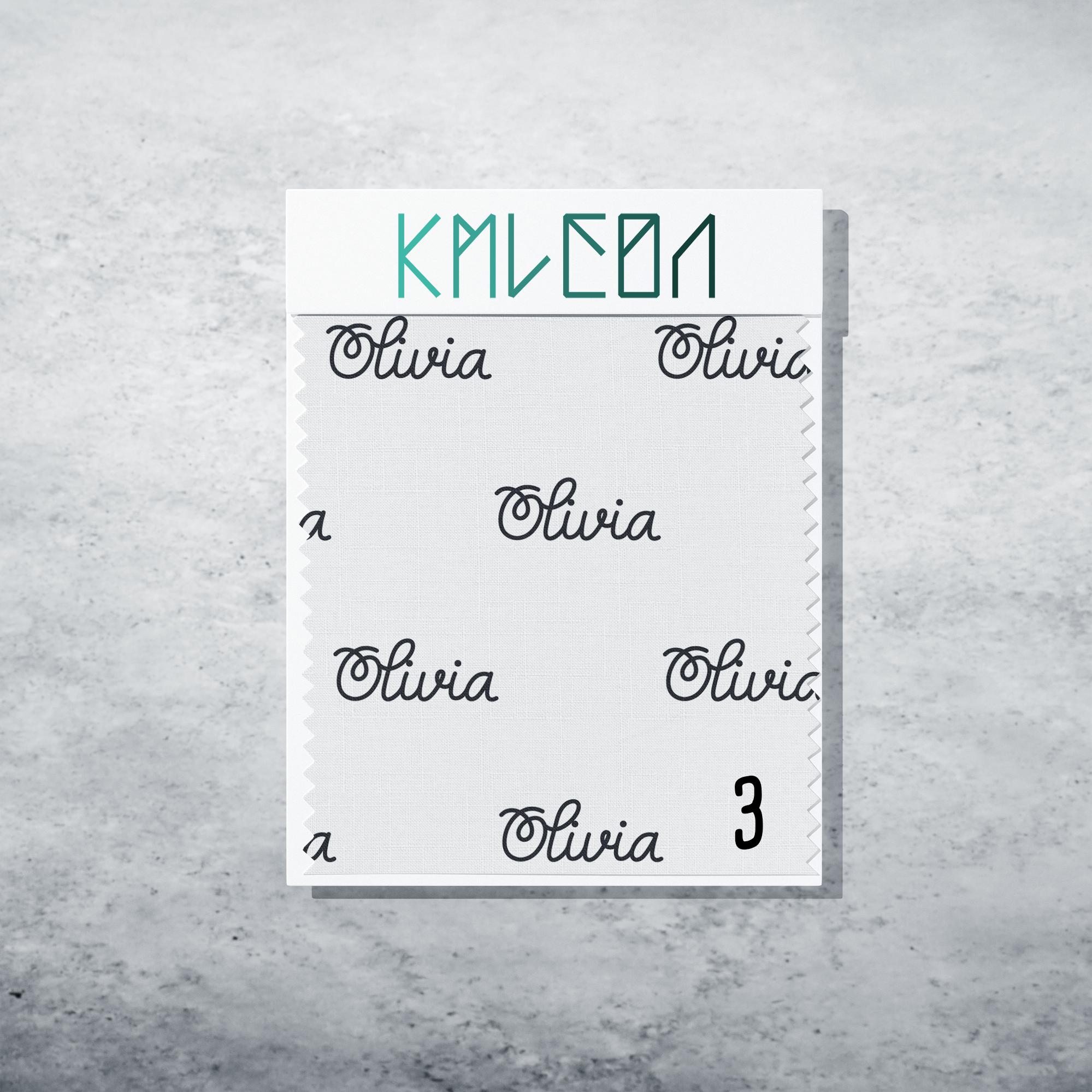 Gepersonaliseerde stof in zwart