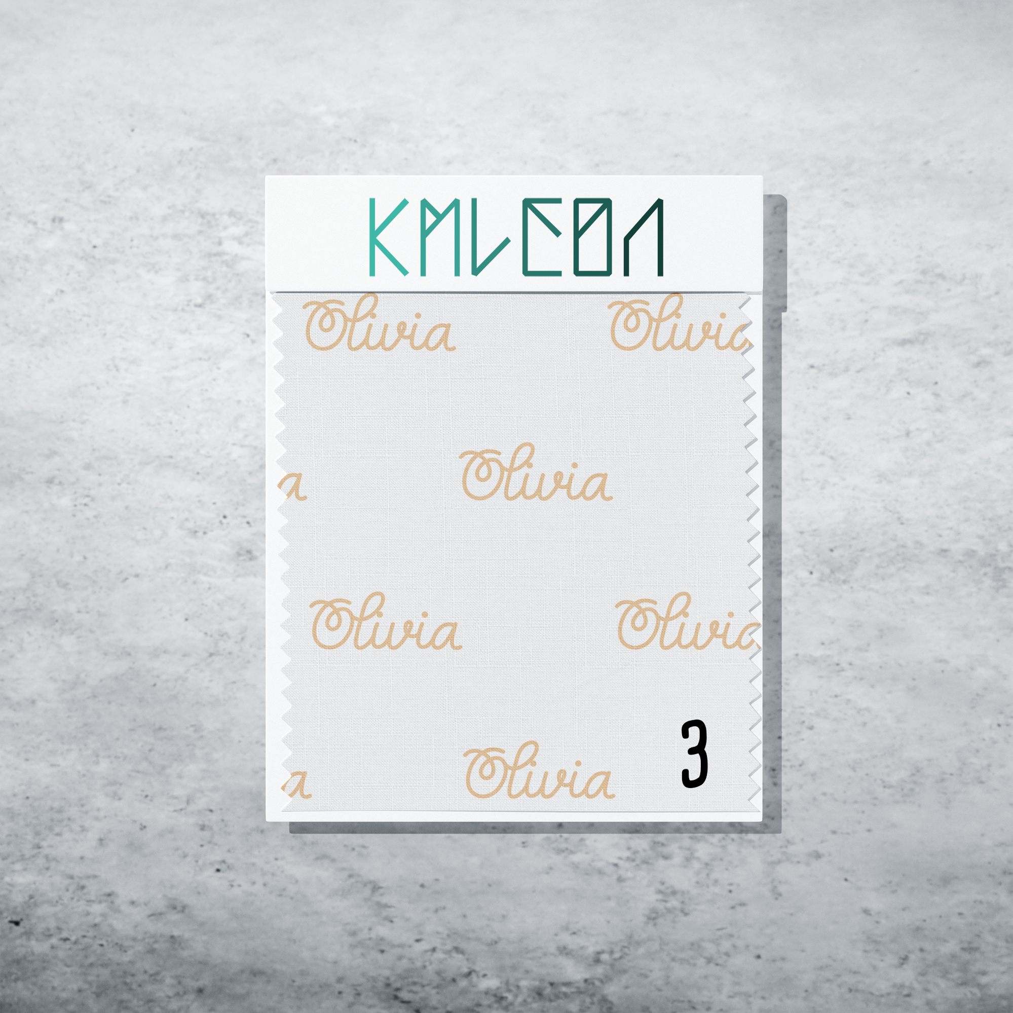 Gepersonaliseerde stof in zacht perzik