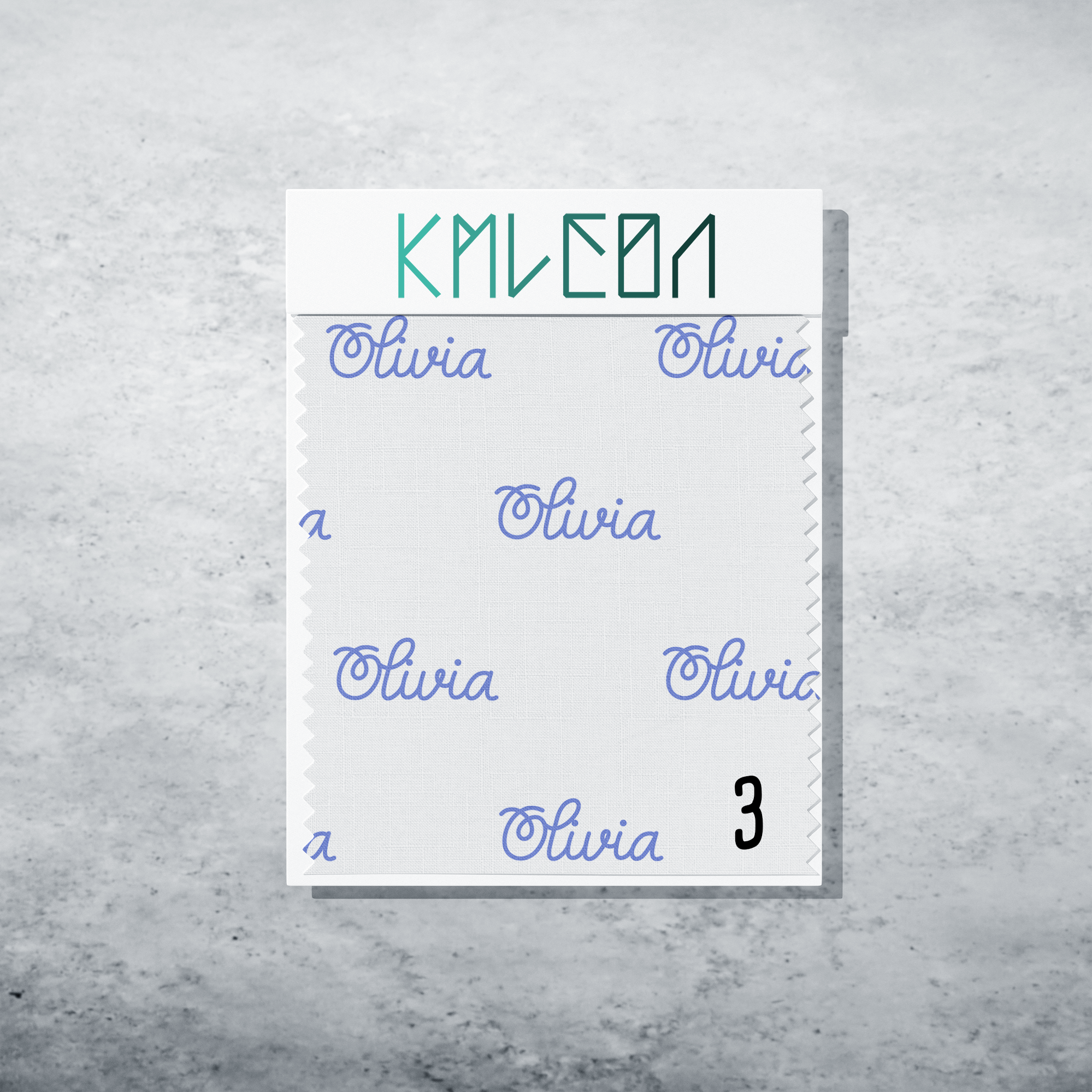 Gepersonaliseerde stof in blauwpaars