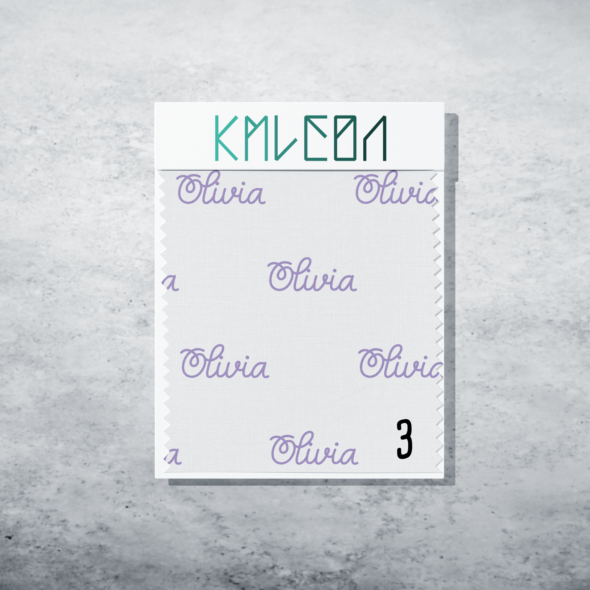 Gepersonaliseerde stof in duivenprieel paars