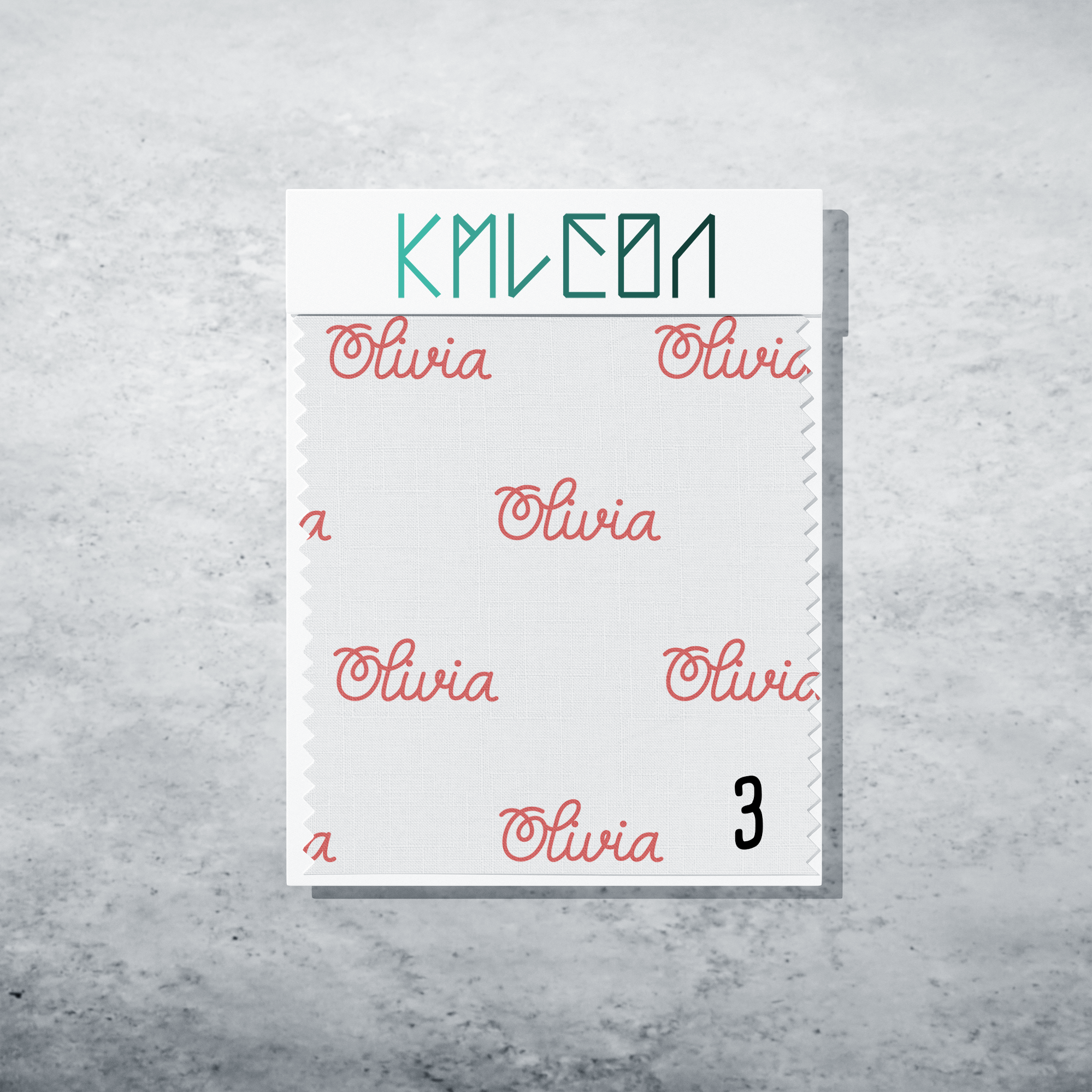 Gepersonaliseerde stof in diep koraalroze