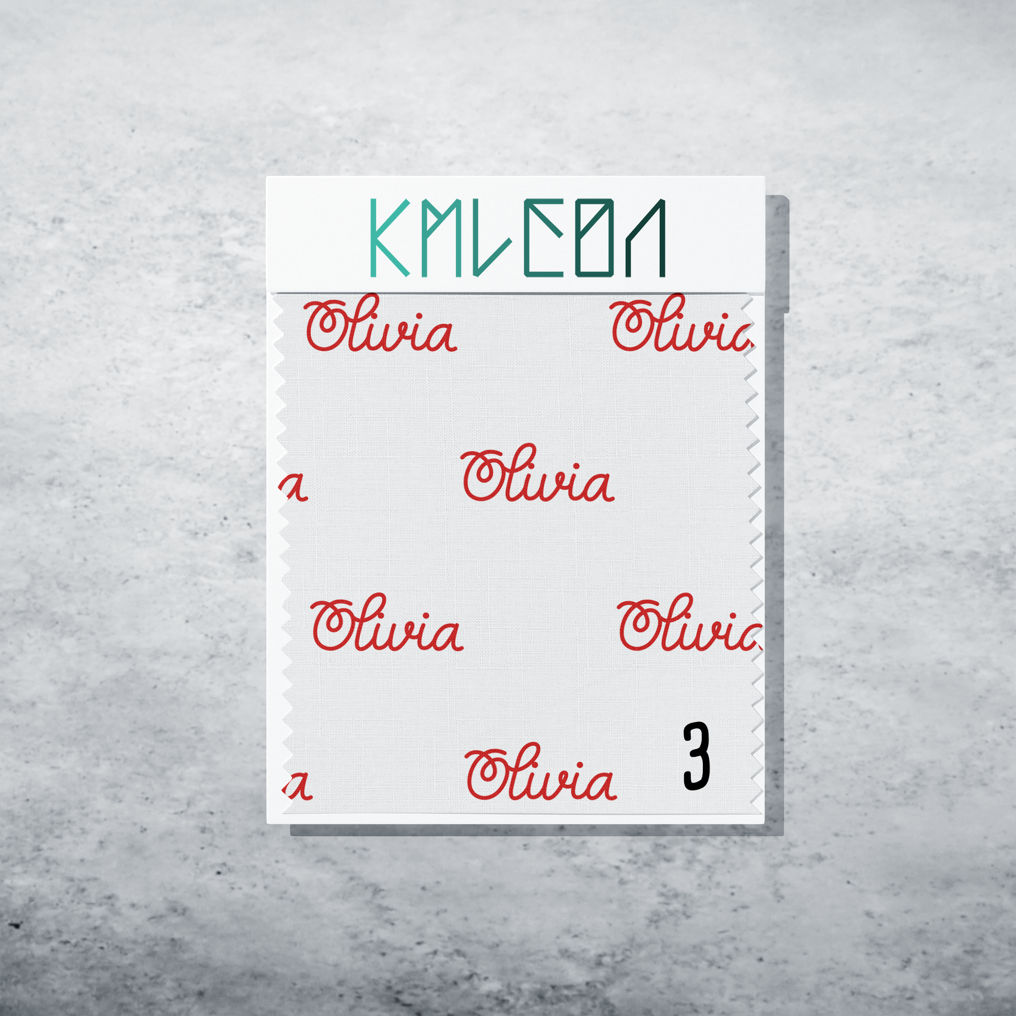 Gepersonaliseerde stof in scharlaken rood