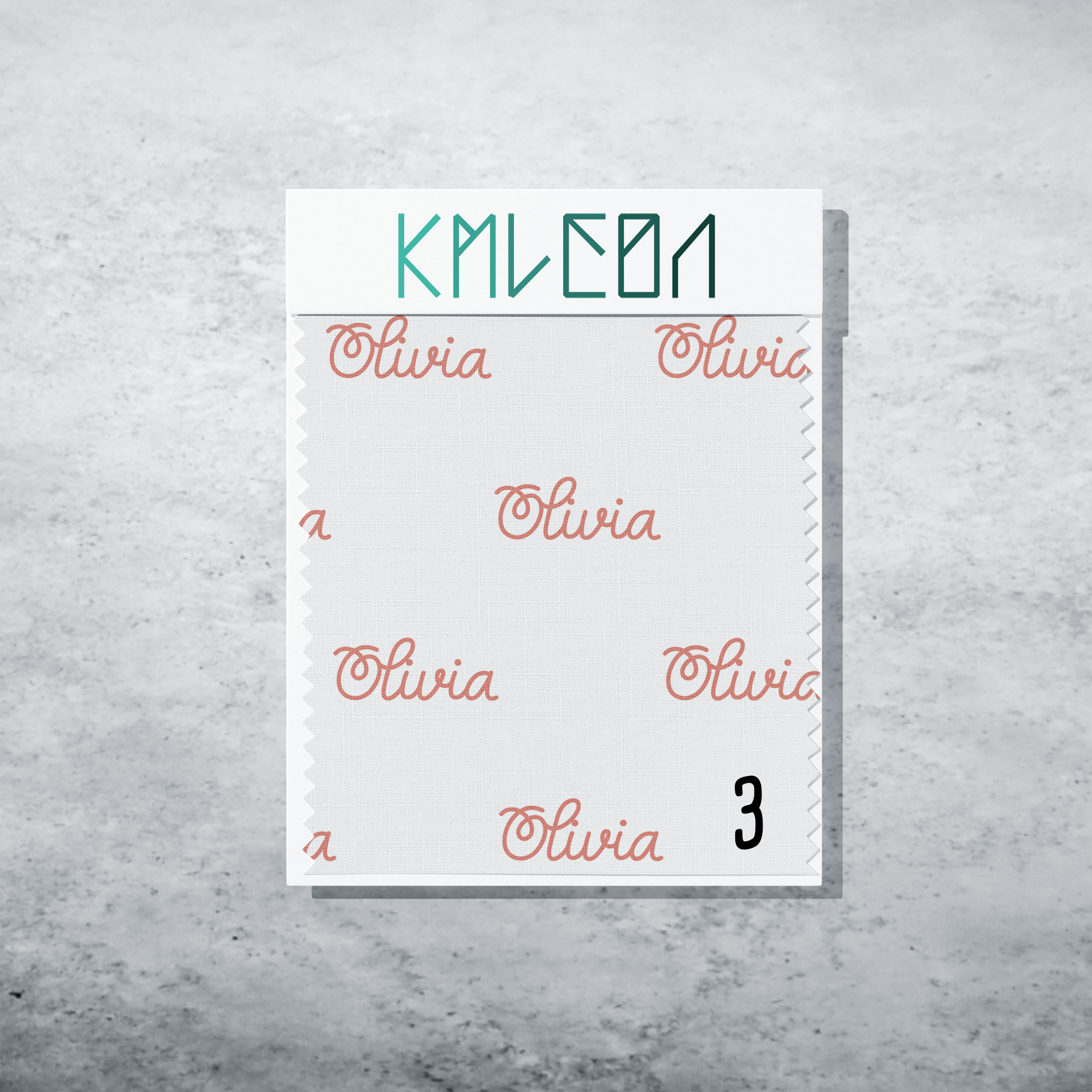 Gepersonaliseerde stof in zalmroze