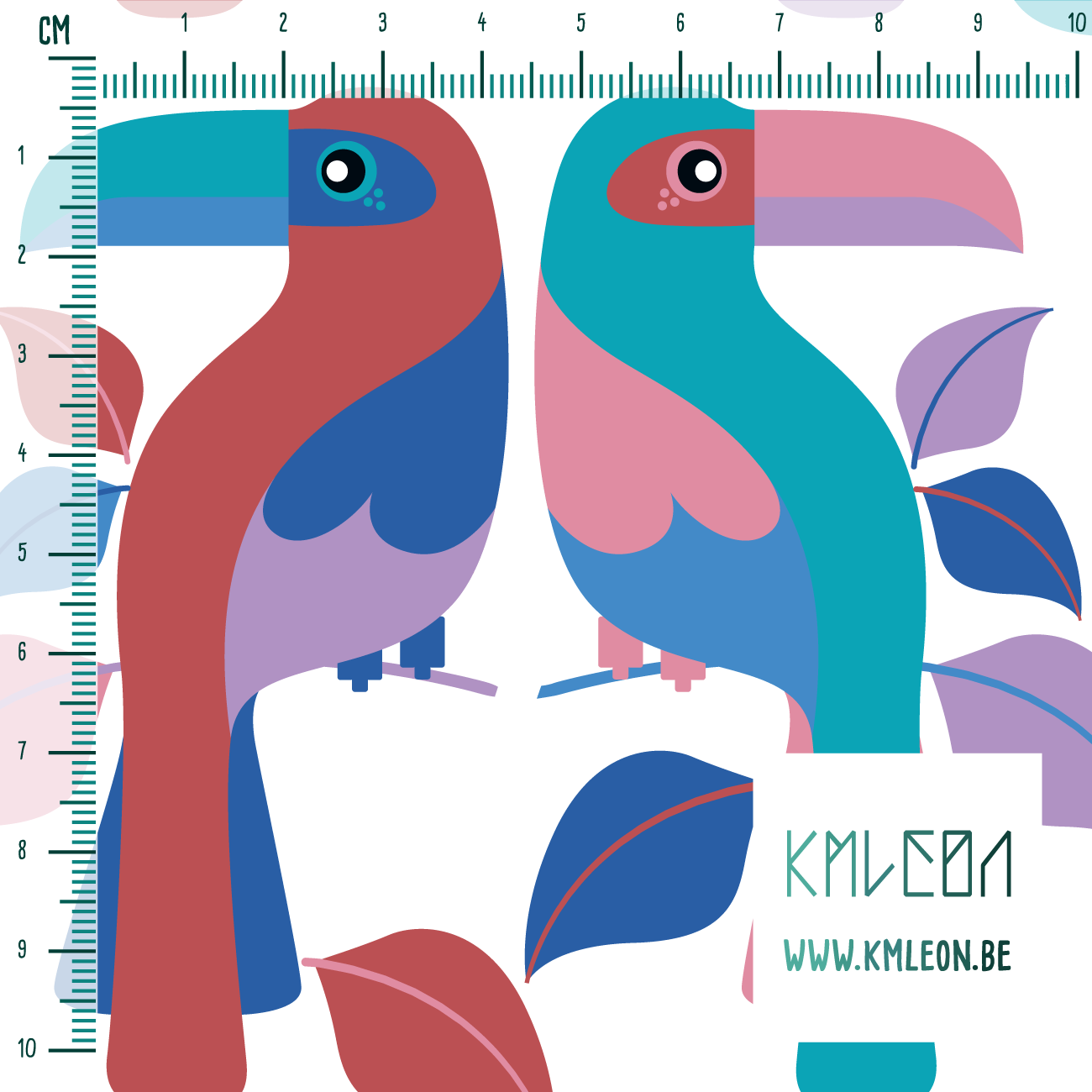 Papegaaien en blaadjes stof