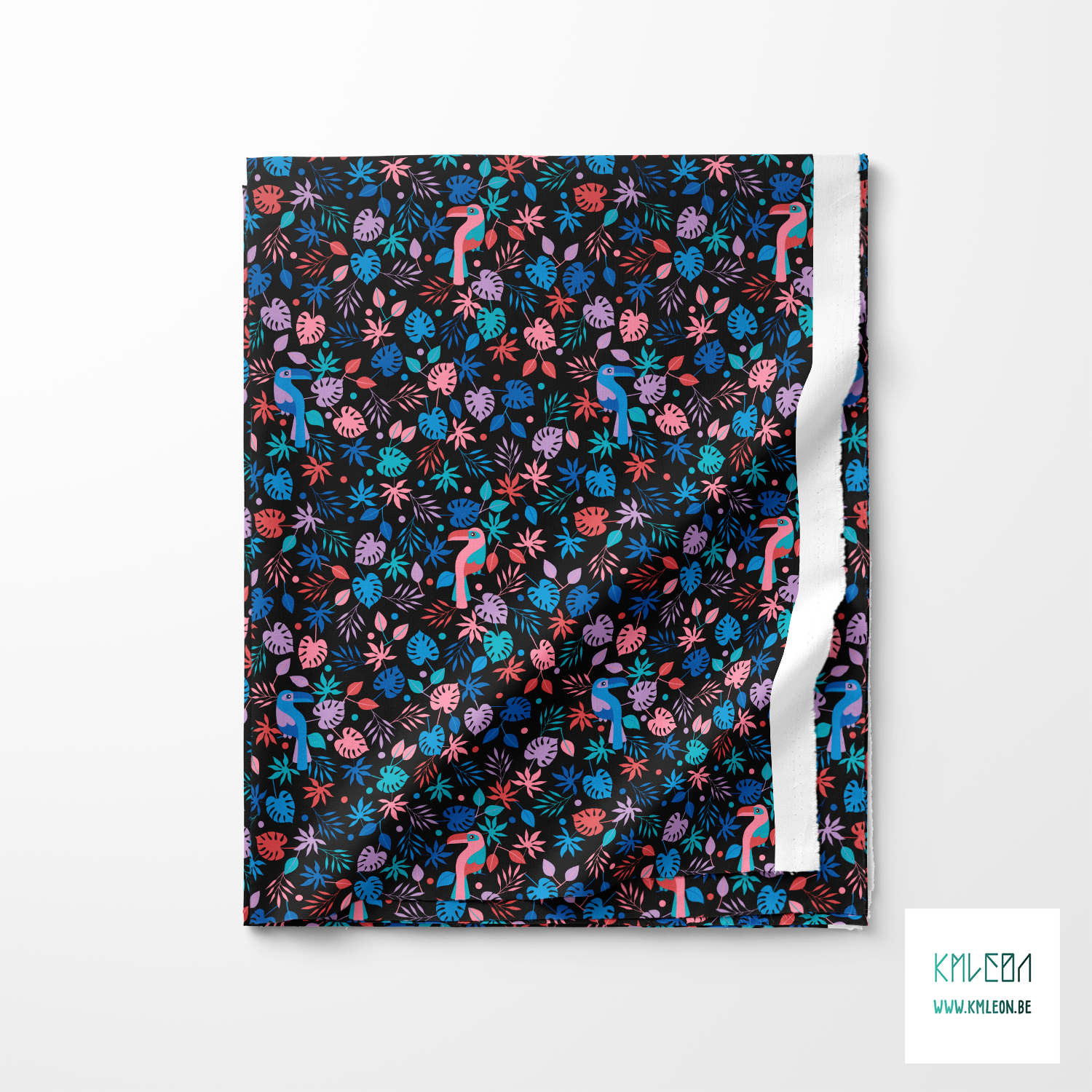 Papegaaien in de jungle stof