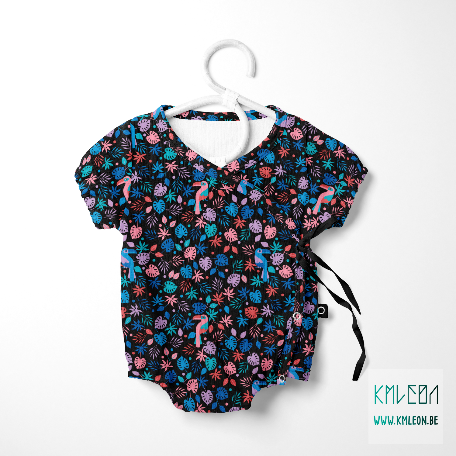 Papegaaien in de jungle stof