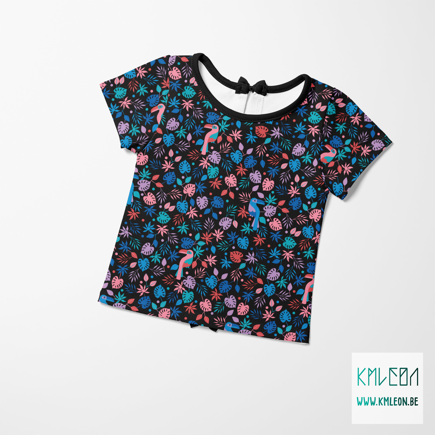 Papegaaien in de jungle stof