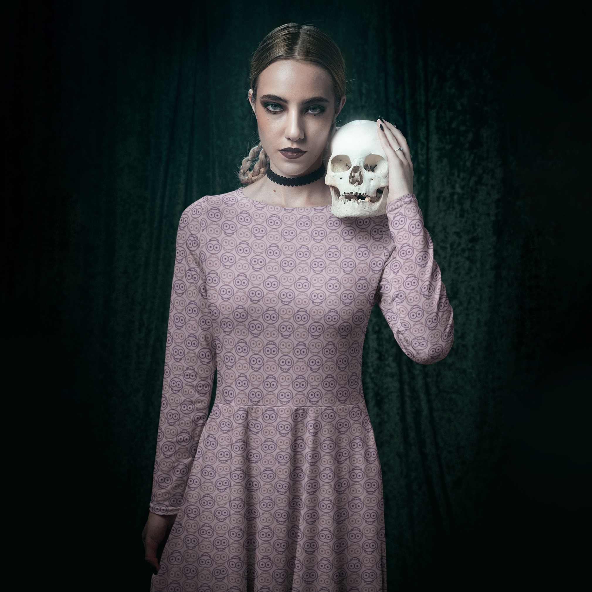 Purple skulls fabric