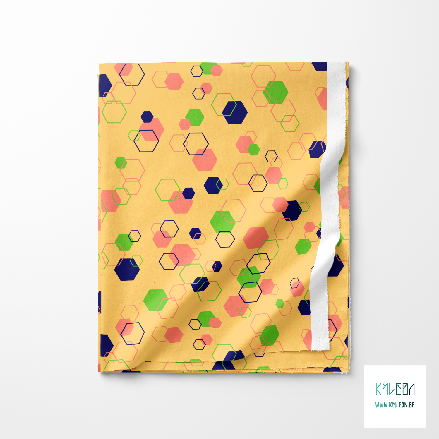 Willekeurige blauwe, groene en roze achthoeken stof