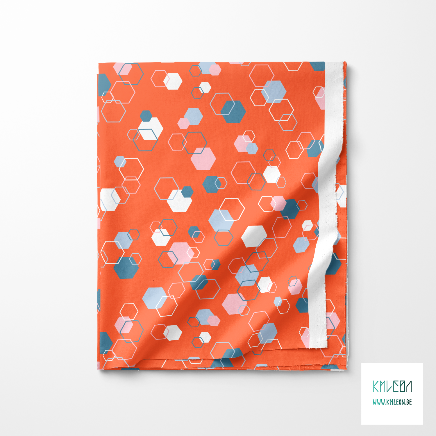 Willekeurige witte, blauwe en roze achthoeken stof