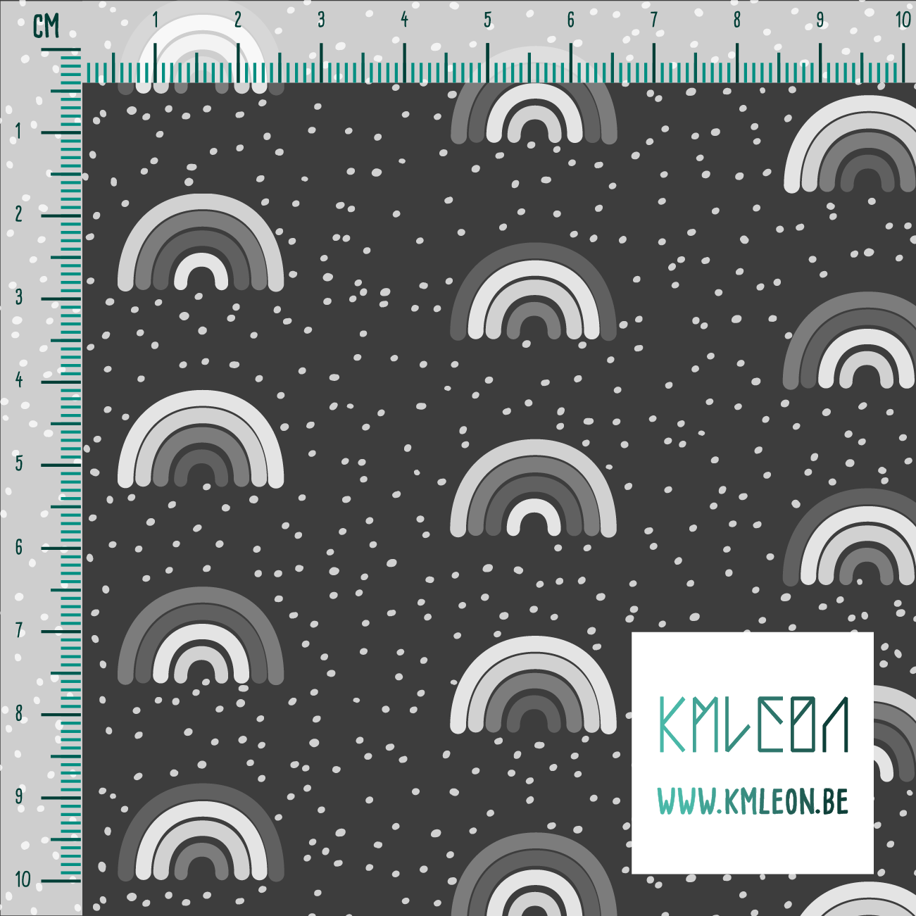 Grijze regenbogen en stippen stof