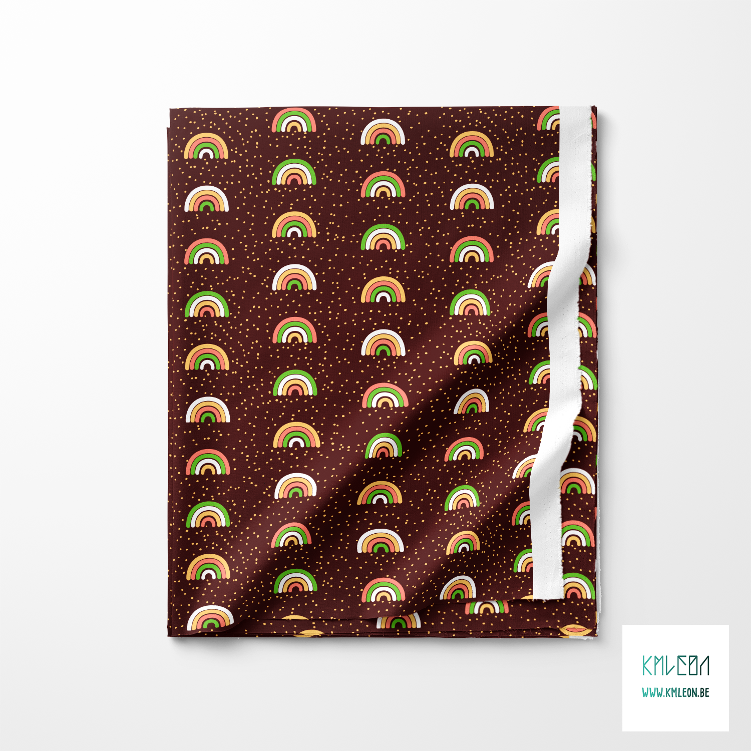 Groene, witte, roze en gele regenbogen en stippen stof