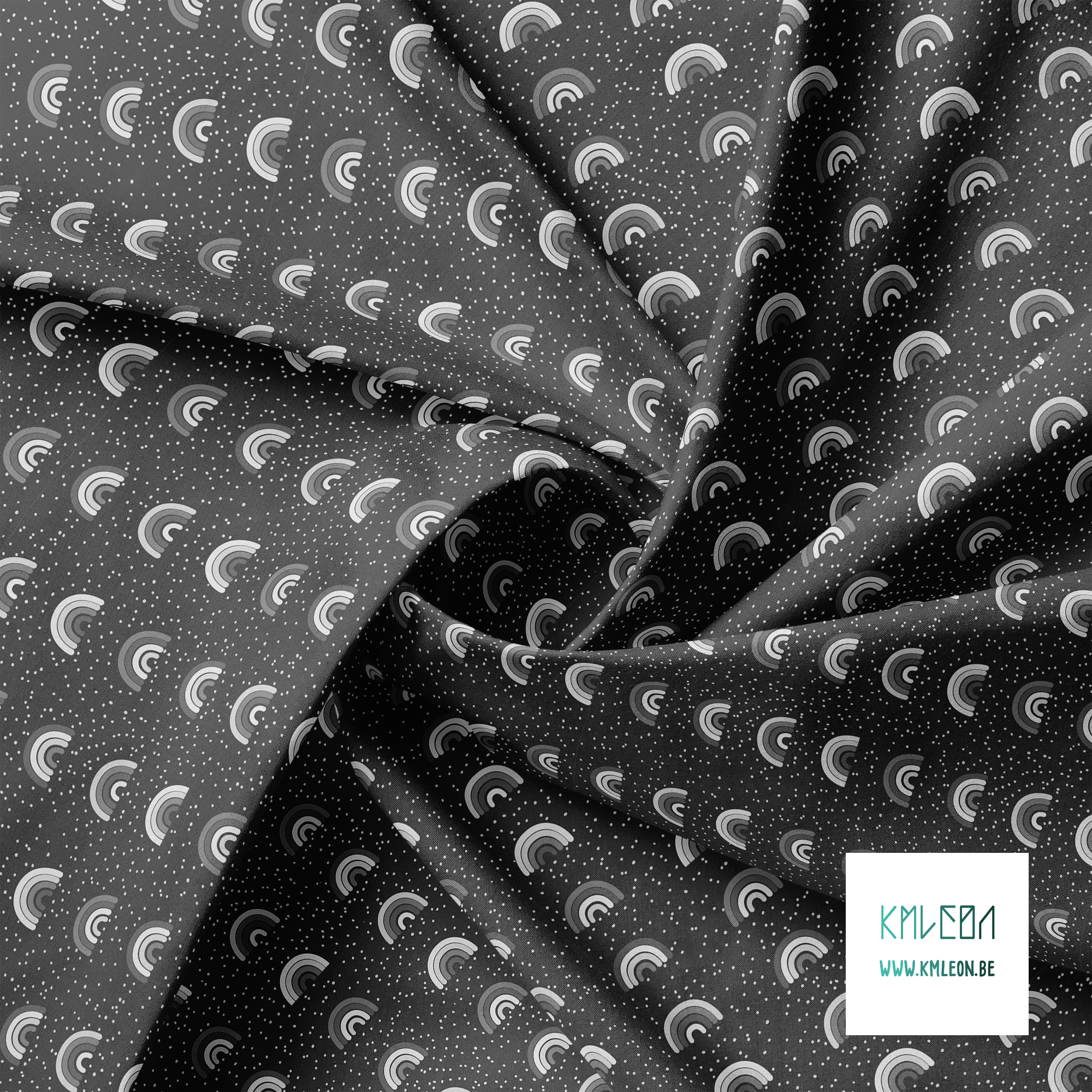 Grijze regenbogen en stippen stof
