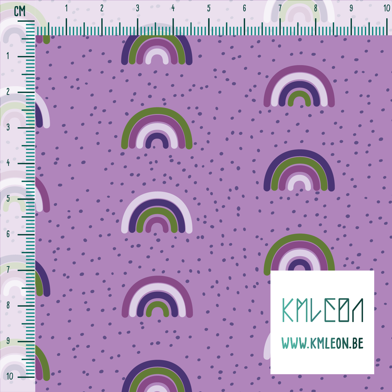 Paarse en groene regenbogen en stippen stof