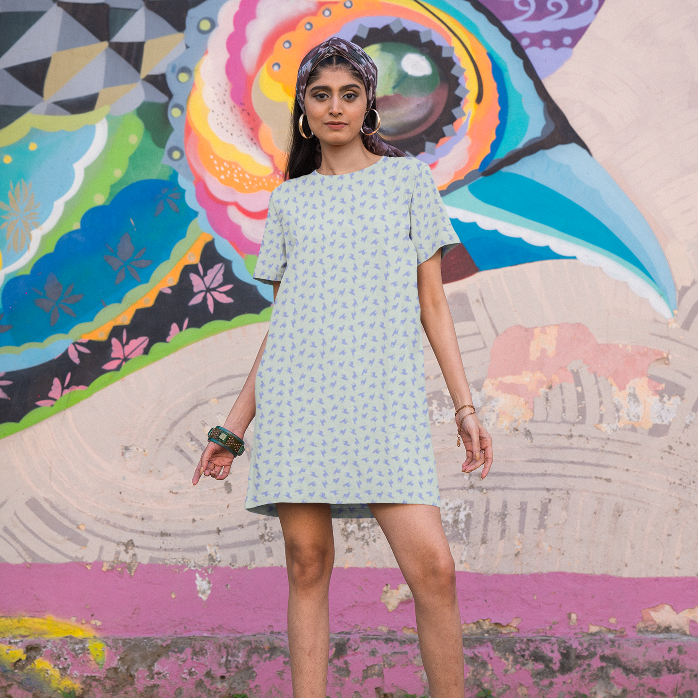 Blauwpaarse lama's en stippen stof