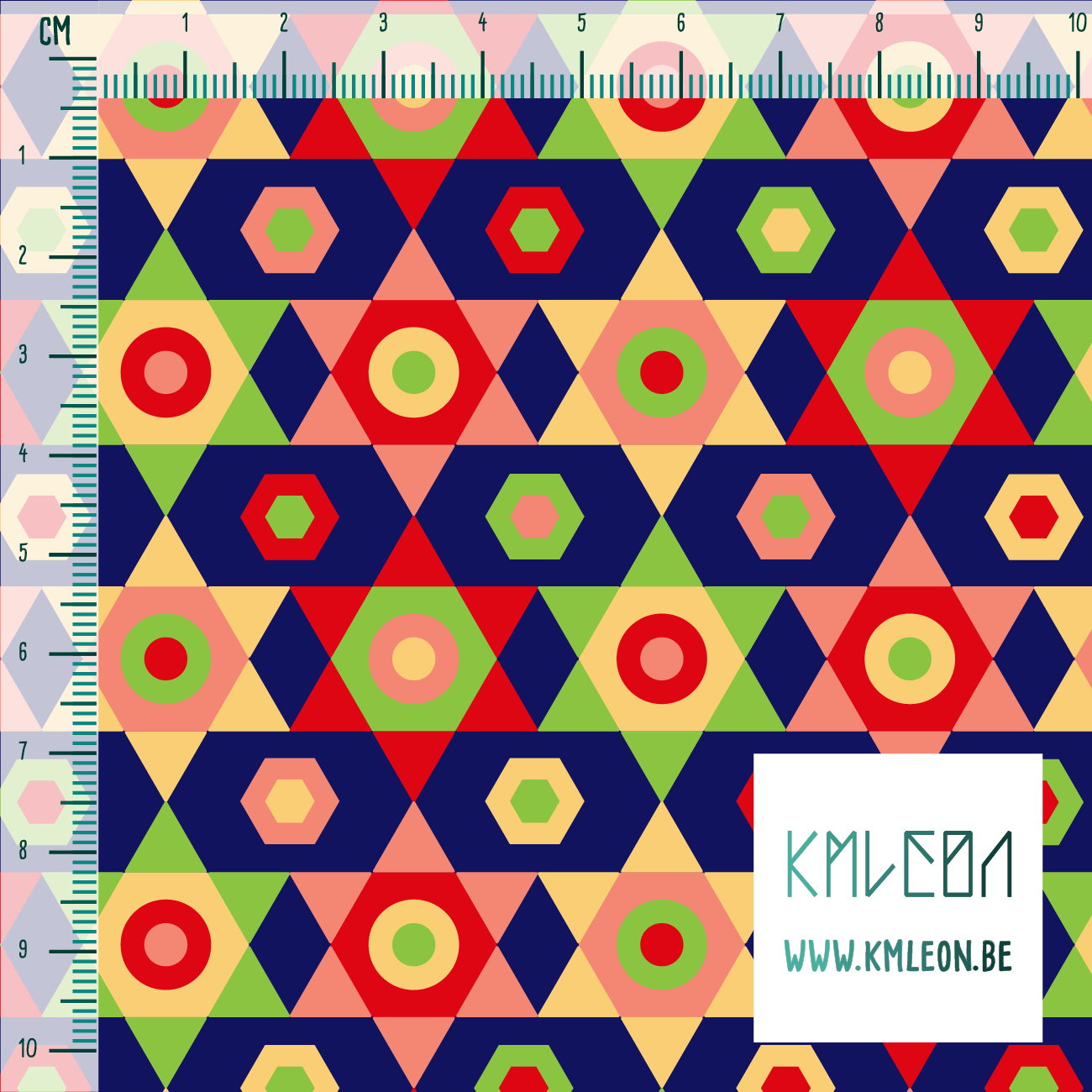 Roze, rode, gele en groene sterren stof