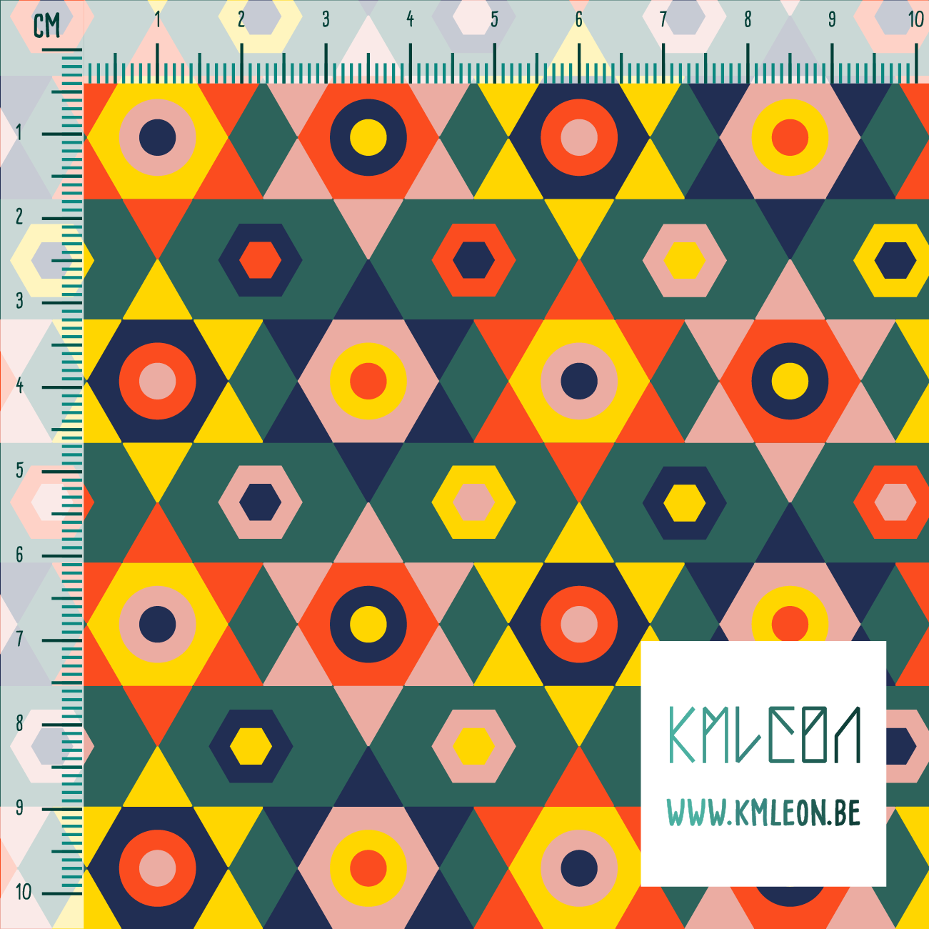 Gele, roze, oranje en donkerblauwe sterren stof