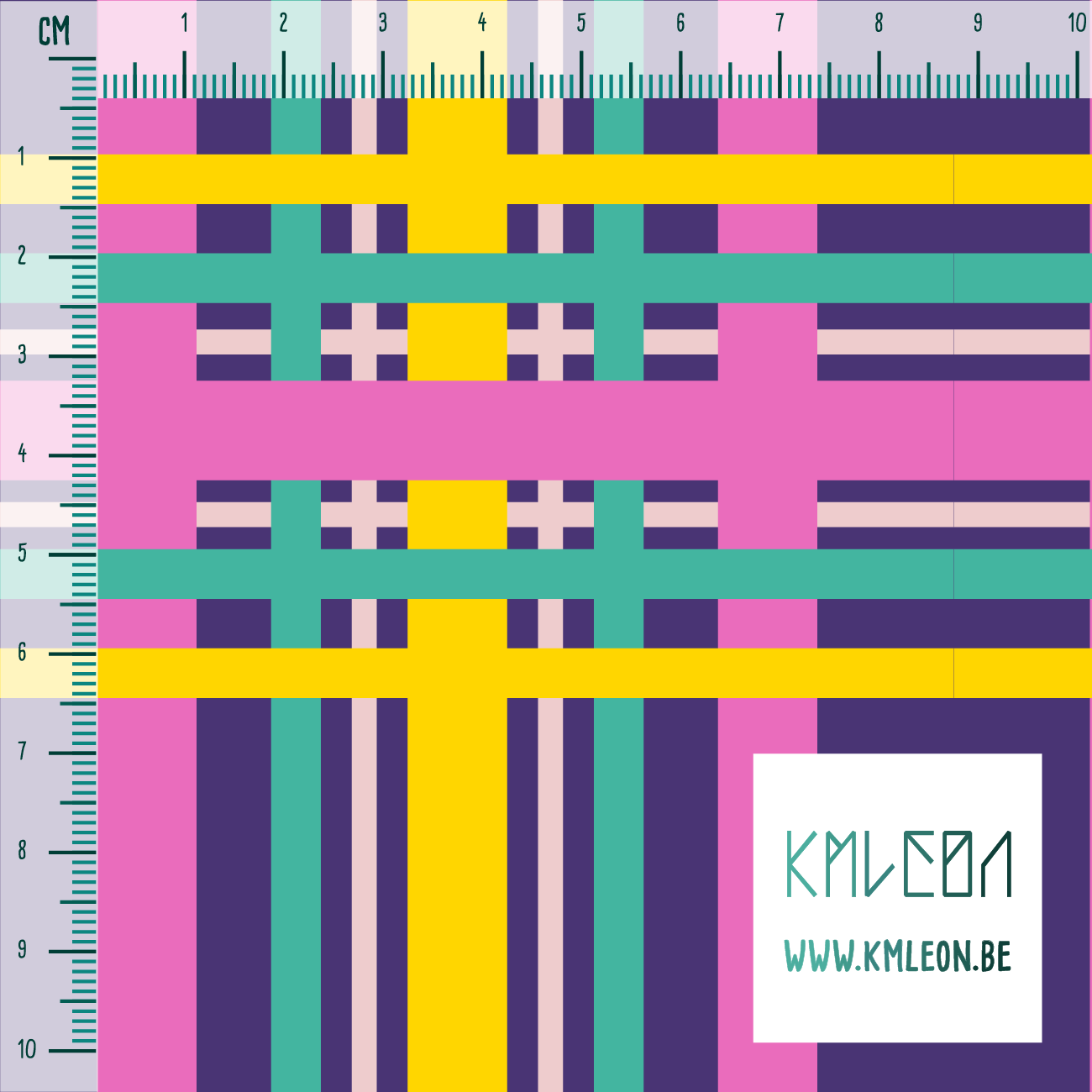 Gele, roze en groene ruiten stof