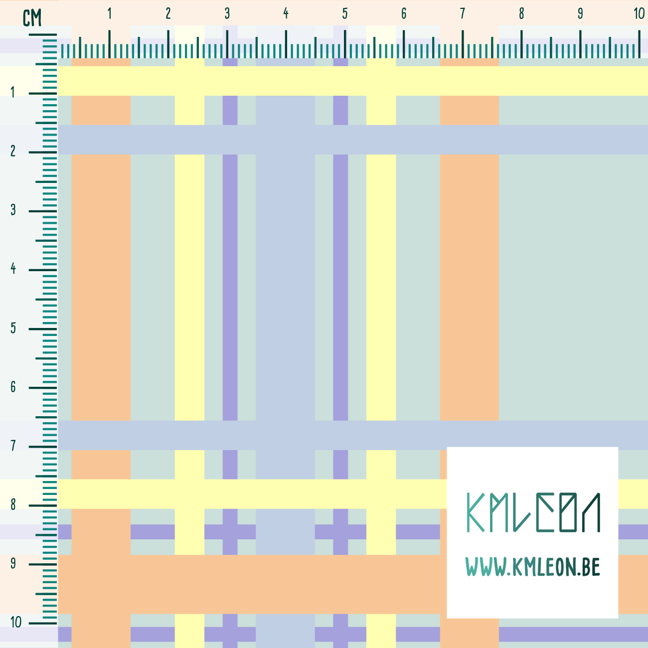 Oranje, paarse, blauwe en gele ruiten stof