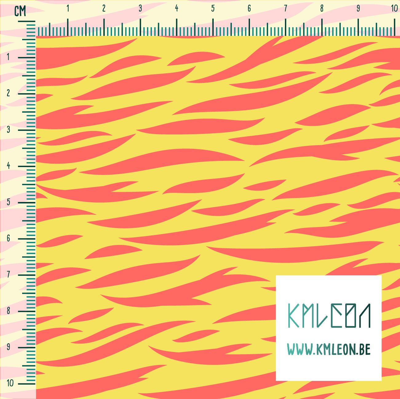 Koraalroze tijgerstrepen stof