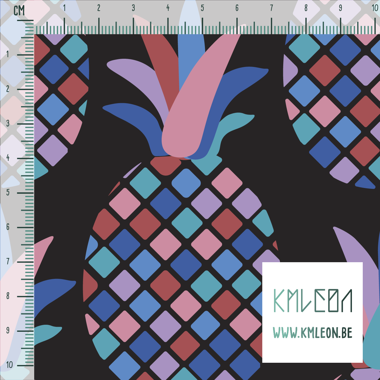 Mozaïek ananassen stof