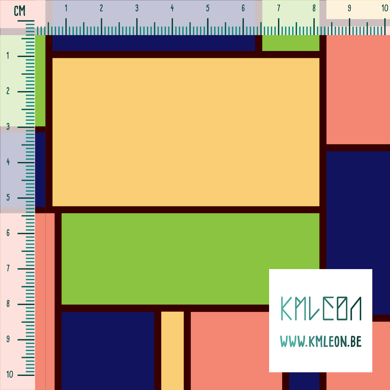 Roze, gele, groene en blauwe rechthoeken stof