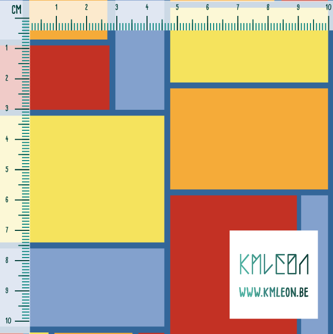 Rode, orange, gele en blauwe rechthoeken stof