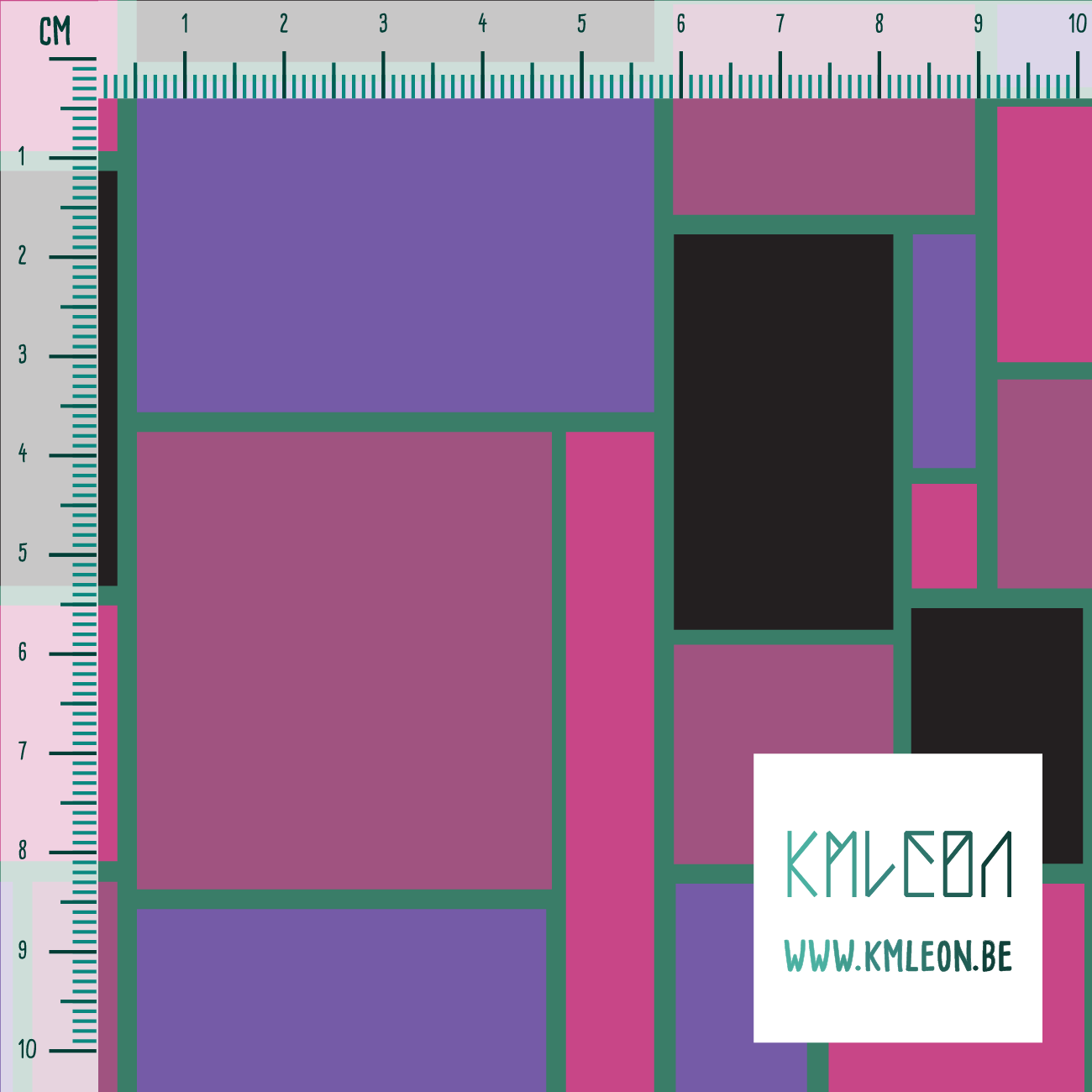 Zwarte, roze en paarse rechthoeken stof
