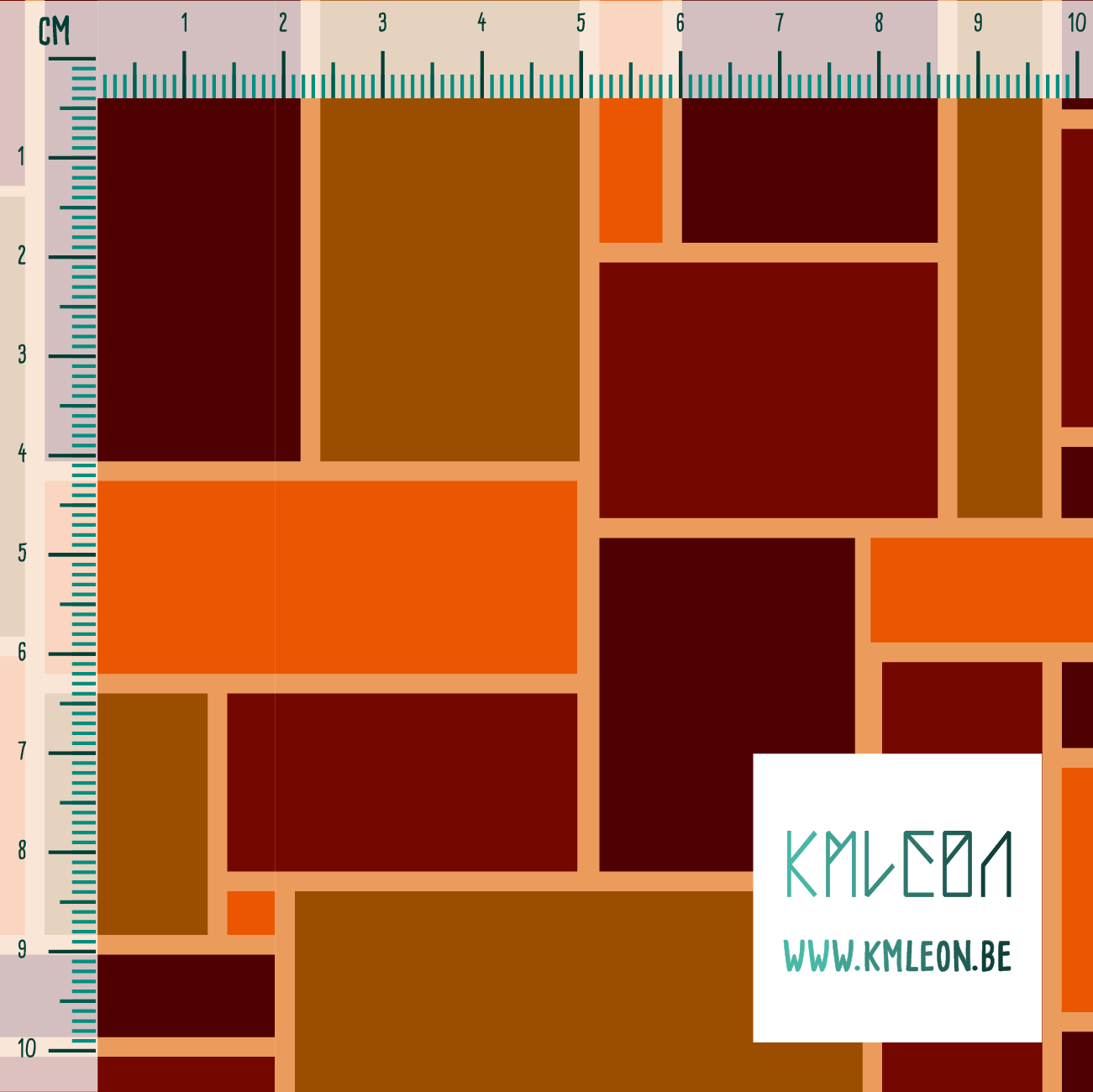 Oranje en bruine rechthoeken stof