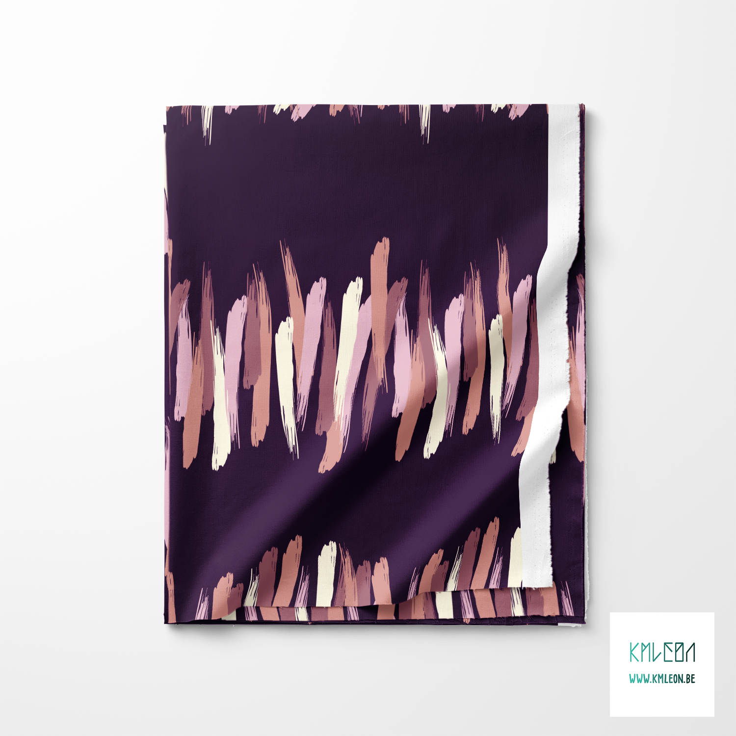 Roze en crèmekleurige penseelstreken stof