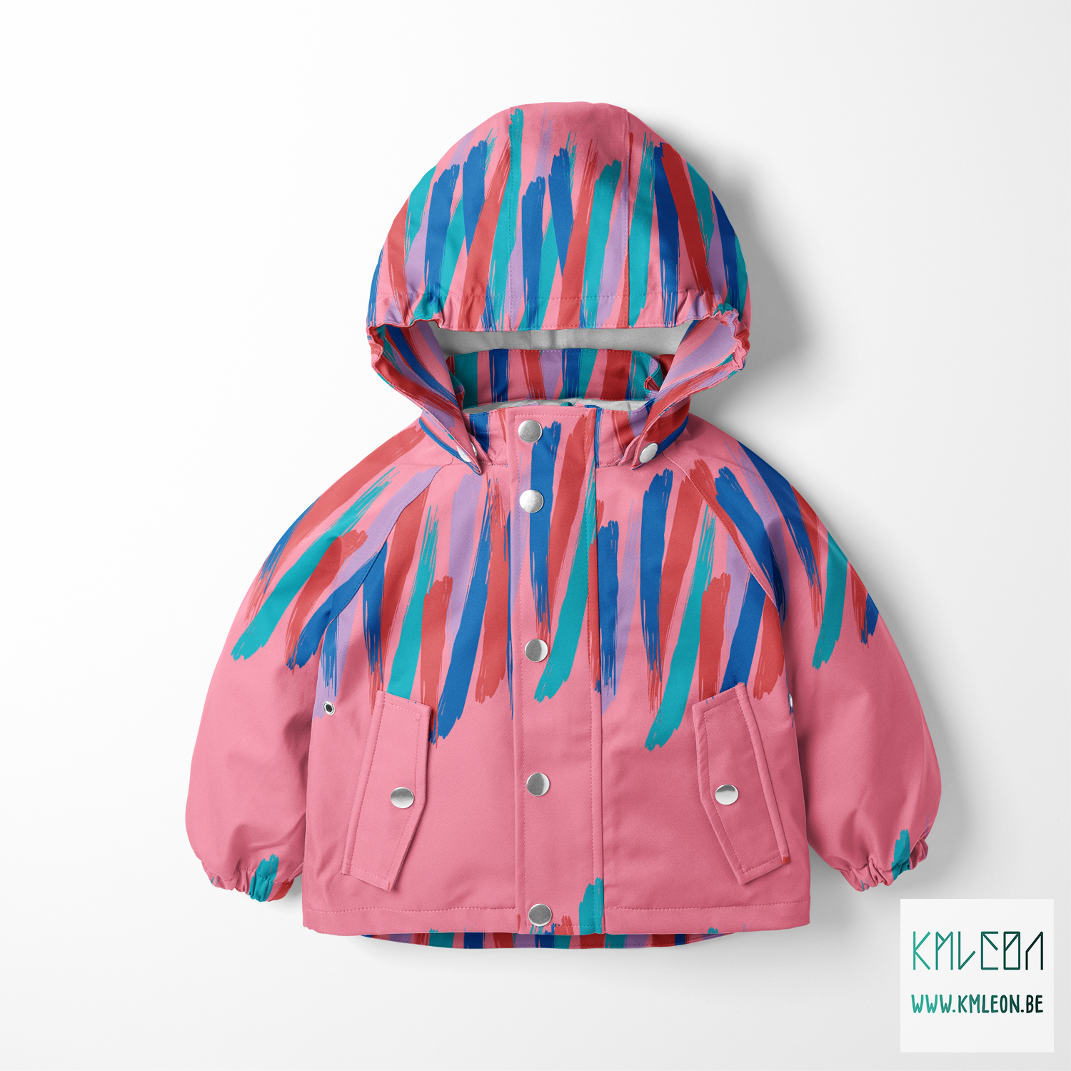 Paarse, blauwe, blauwgroene en rode penseelstreken stof