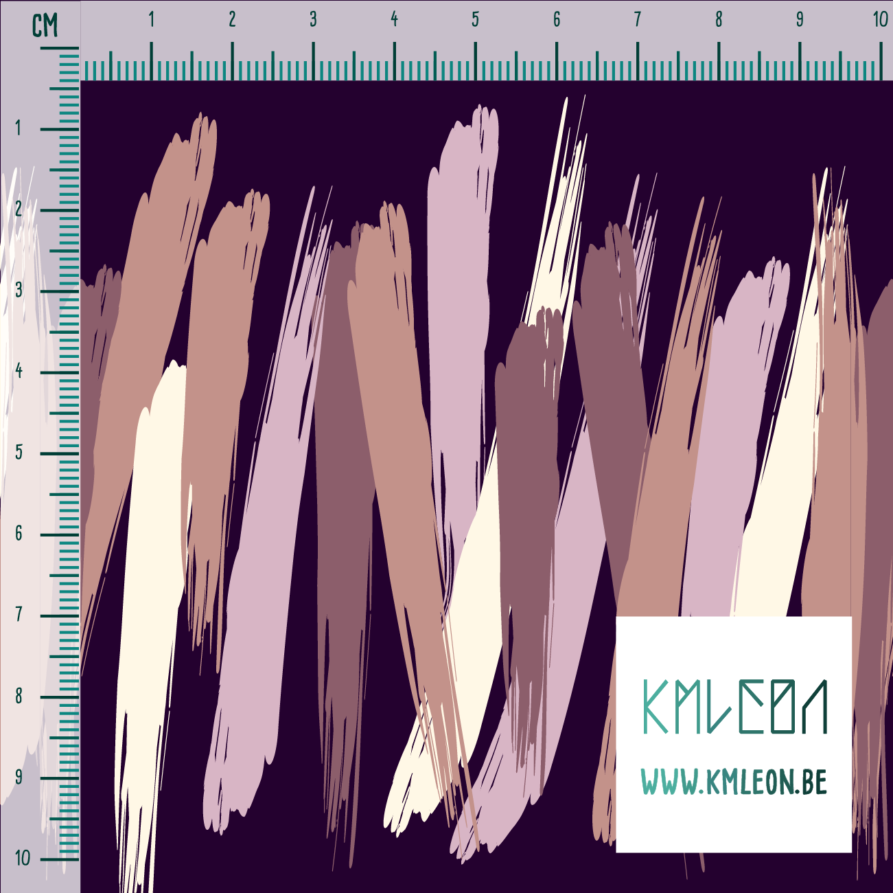 Roze en crèmekleurige penseelstreken stof