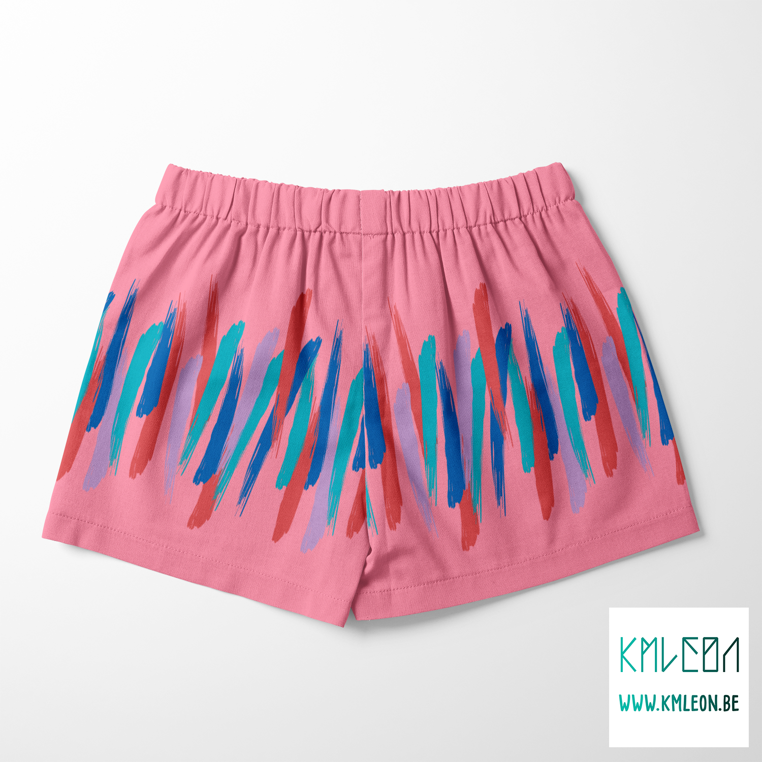 Paarse, blauwe, blauwgroene en rode penseelstreken stof