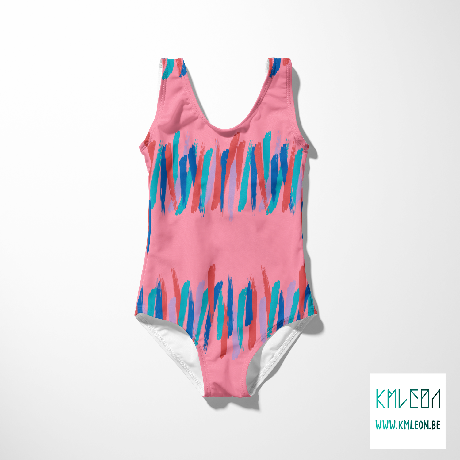 Paarse, blauwe, blauwgroene en rode penseelstreken stof