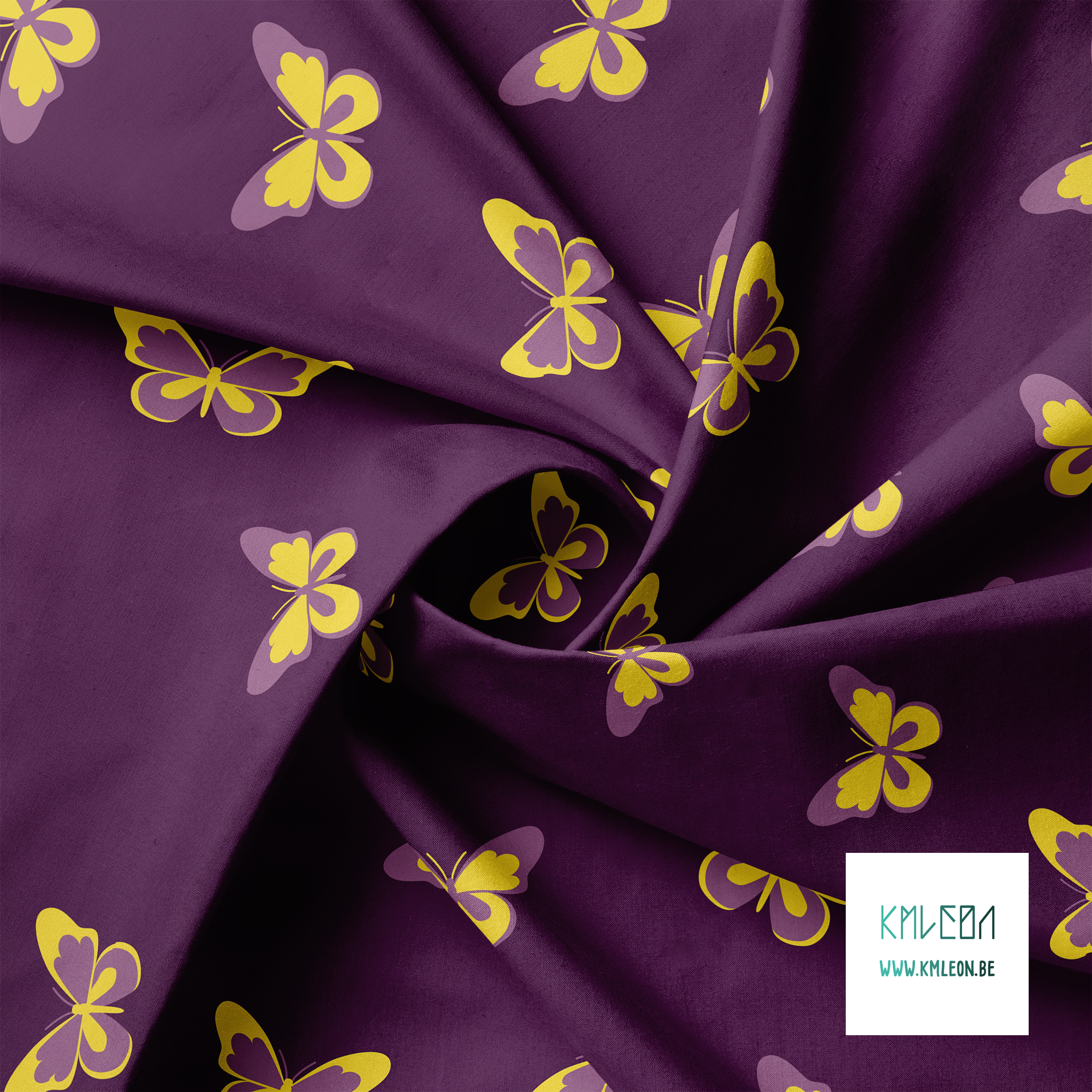 Gele en roze vlinders stof