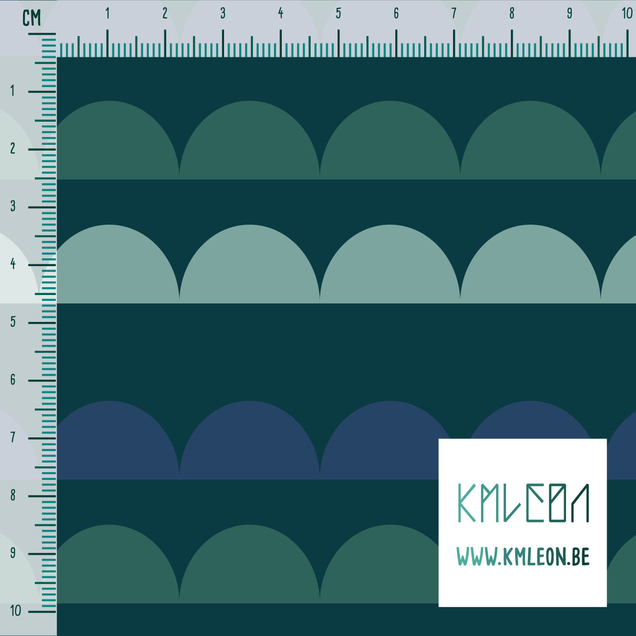 Groene en blauwe golven stof (Grote schaal)