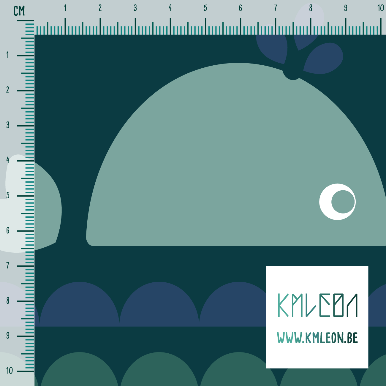 Walvissen en golven stof (Grote schaal)