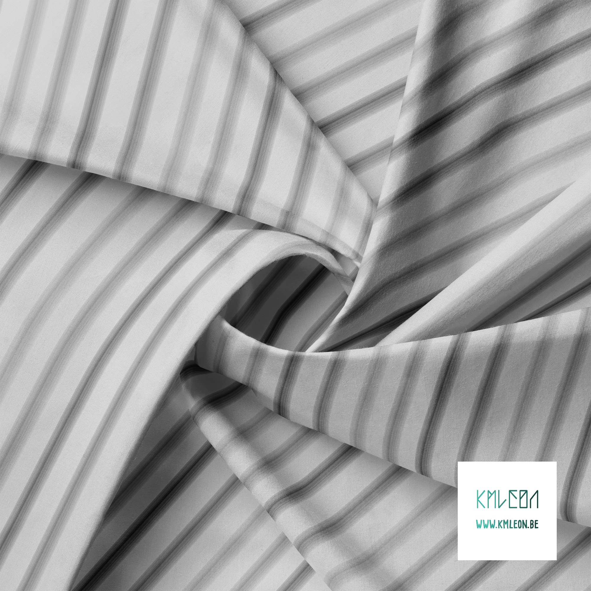 Zachte horizontale strepen in grijs stof