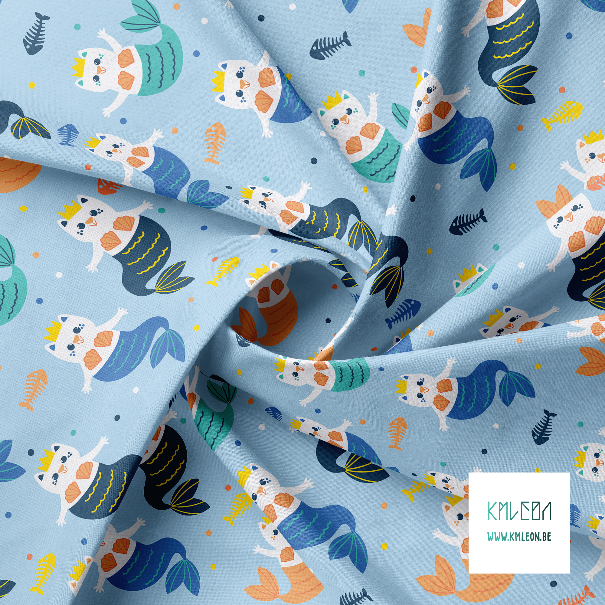 Zeemeermin katten stof