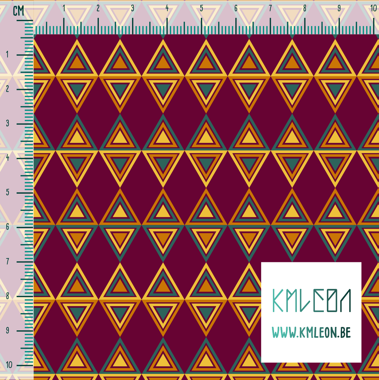 Gele, oranje en groene driehoeken stof