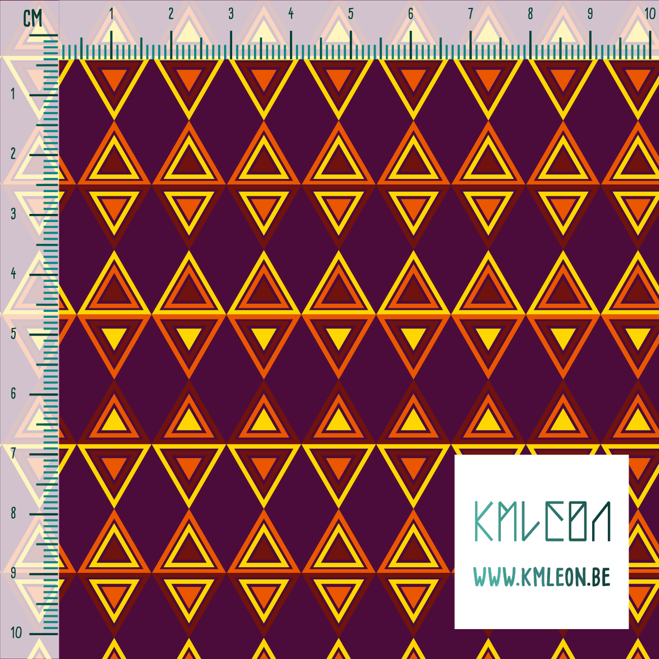 Gele, rode en oranje driehoeken stof