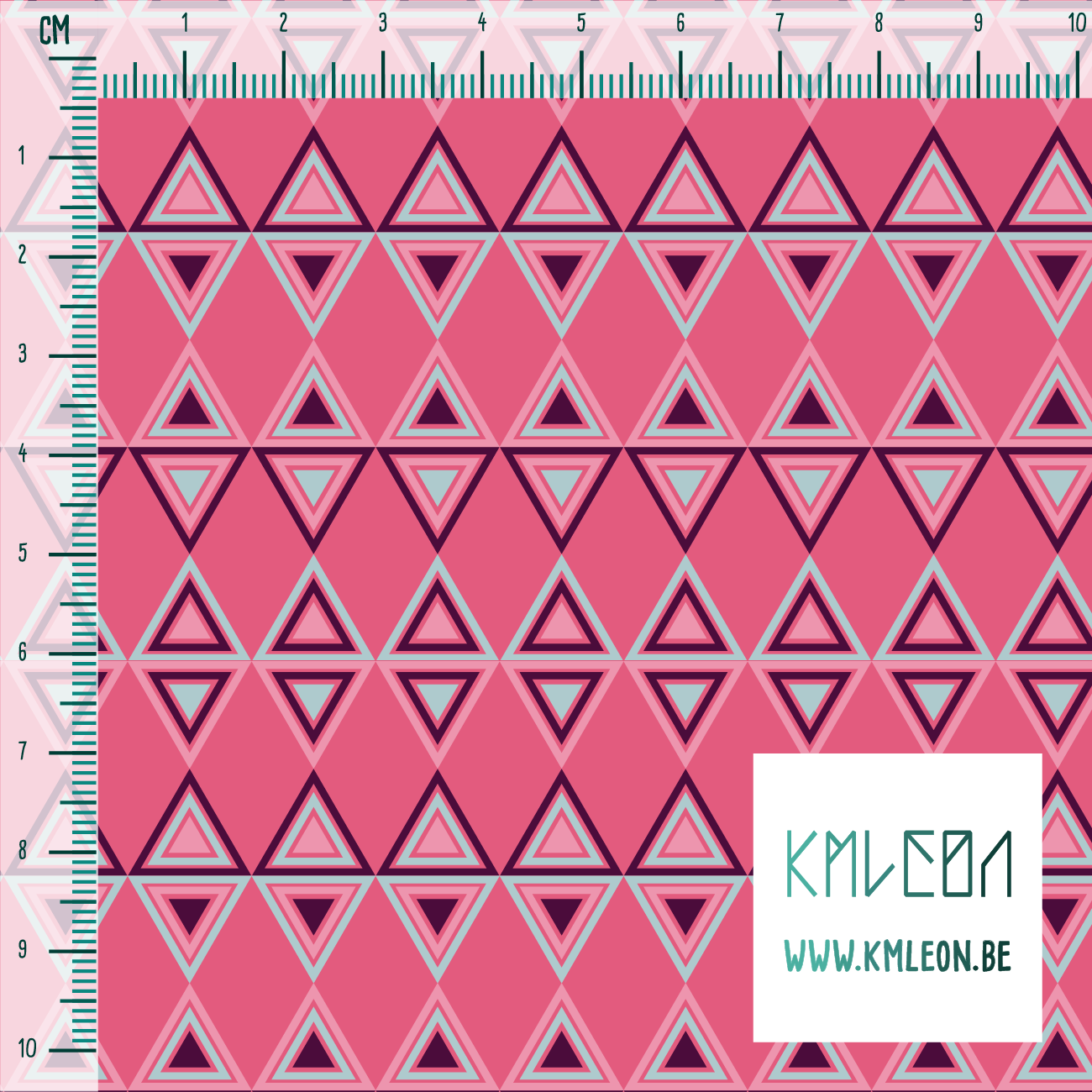 Paarse, blauwe en roze driehoeken stof